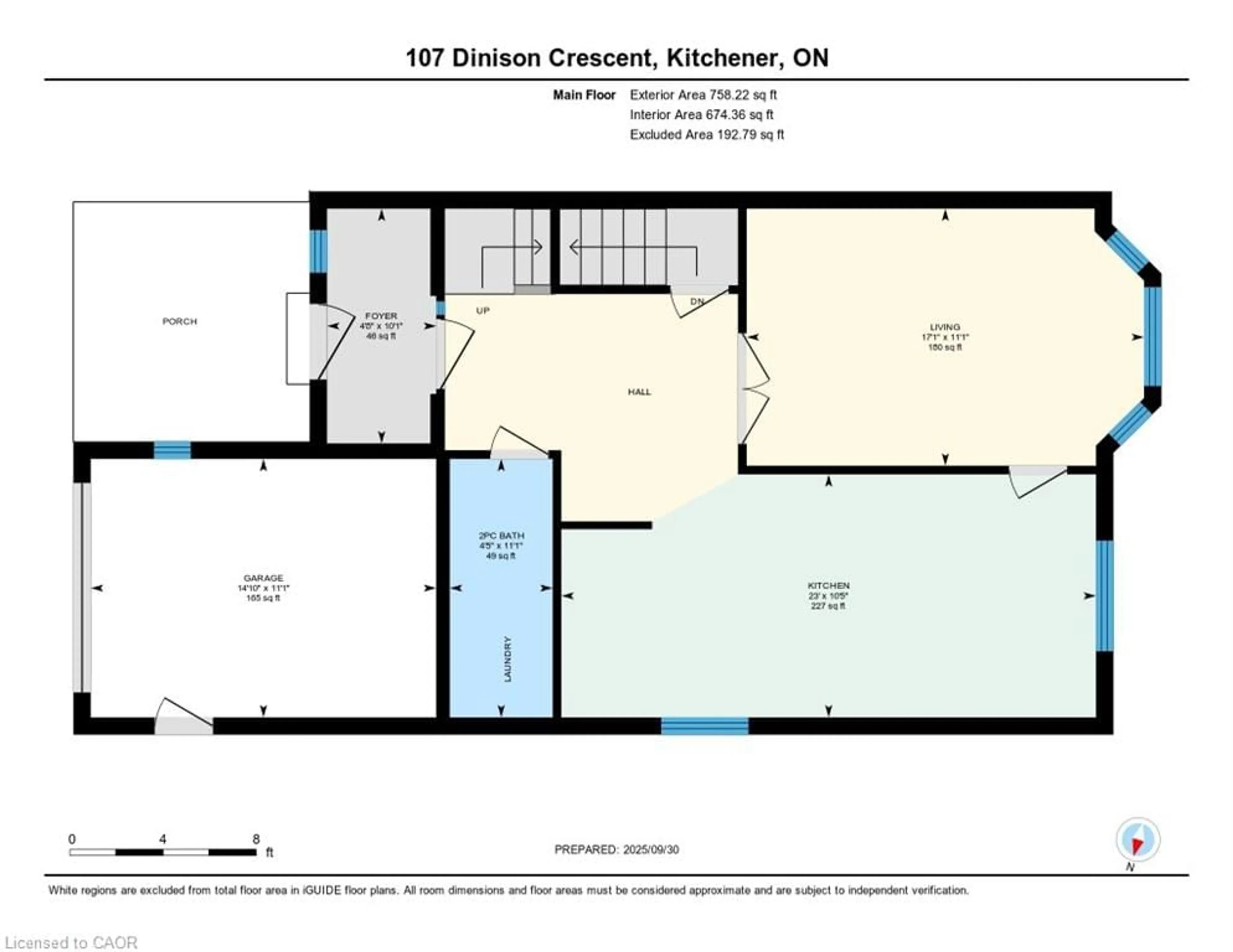 Floor plan for 107 Dinison Cres, Kitchener Ontario N2E 2S6