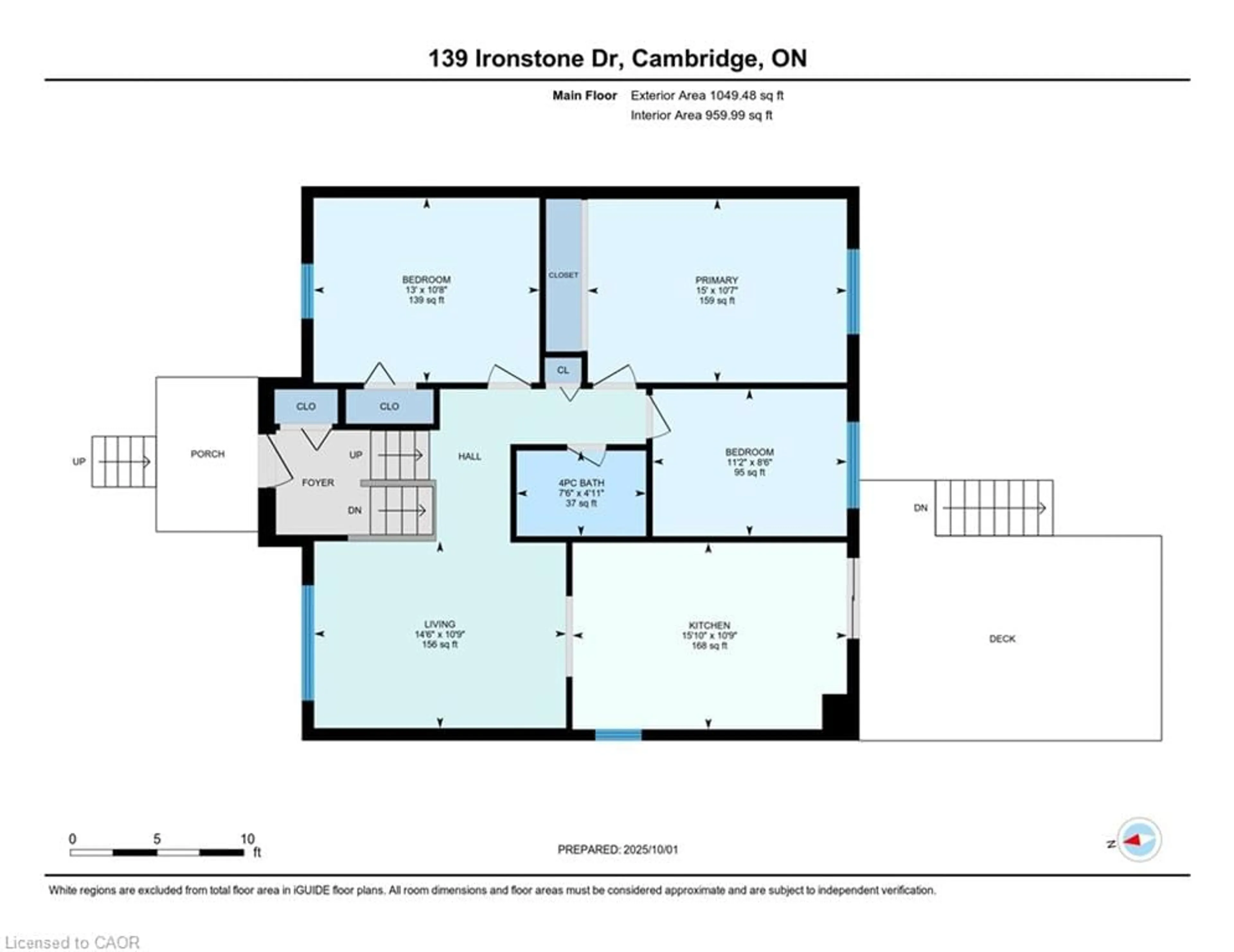 Floor plan for 139 Ironstone Dr, Cambridge Ontario N1P 1A4