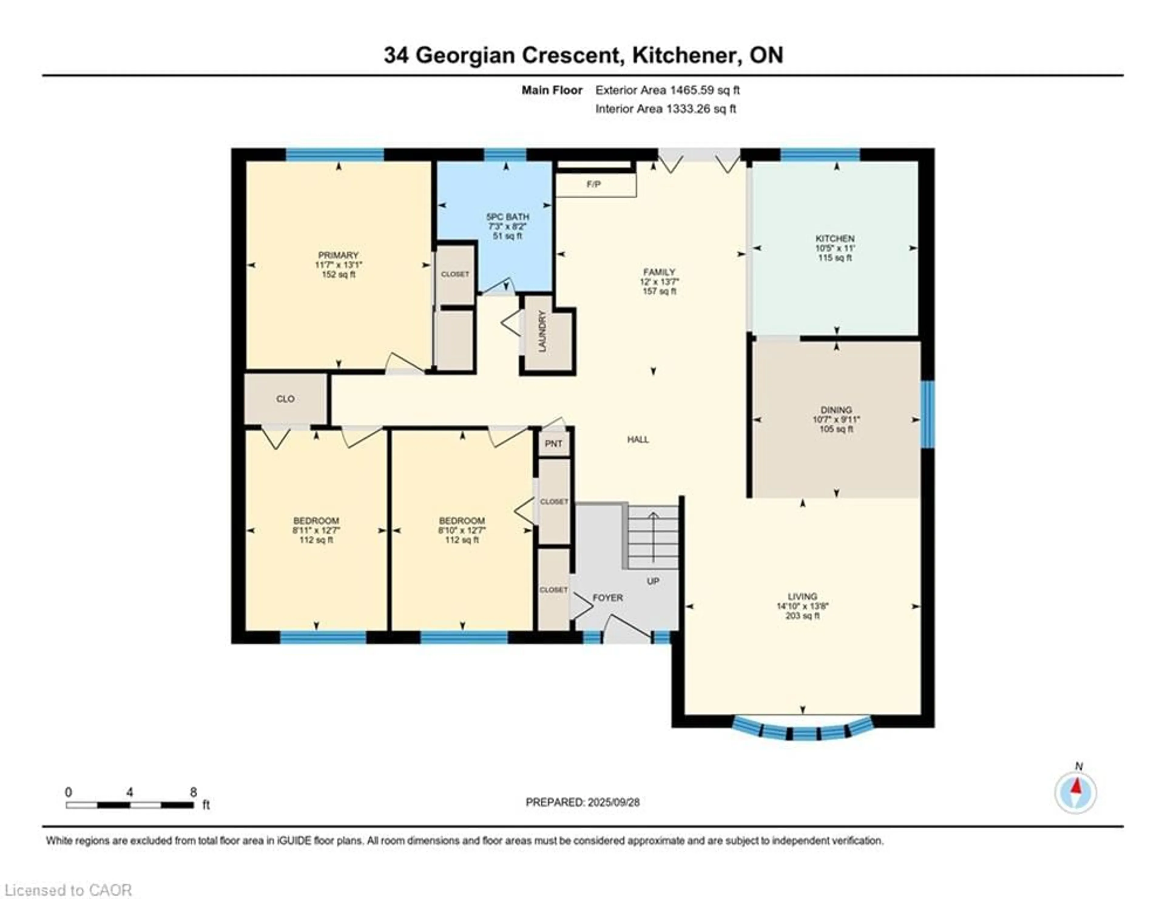 Floor plan for 34 Georgian Cres, Kitchener Ontario N2B 3N9