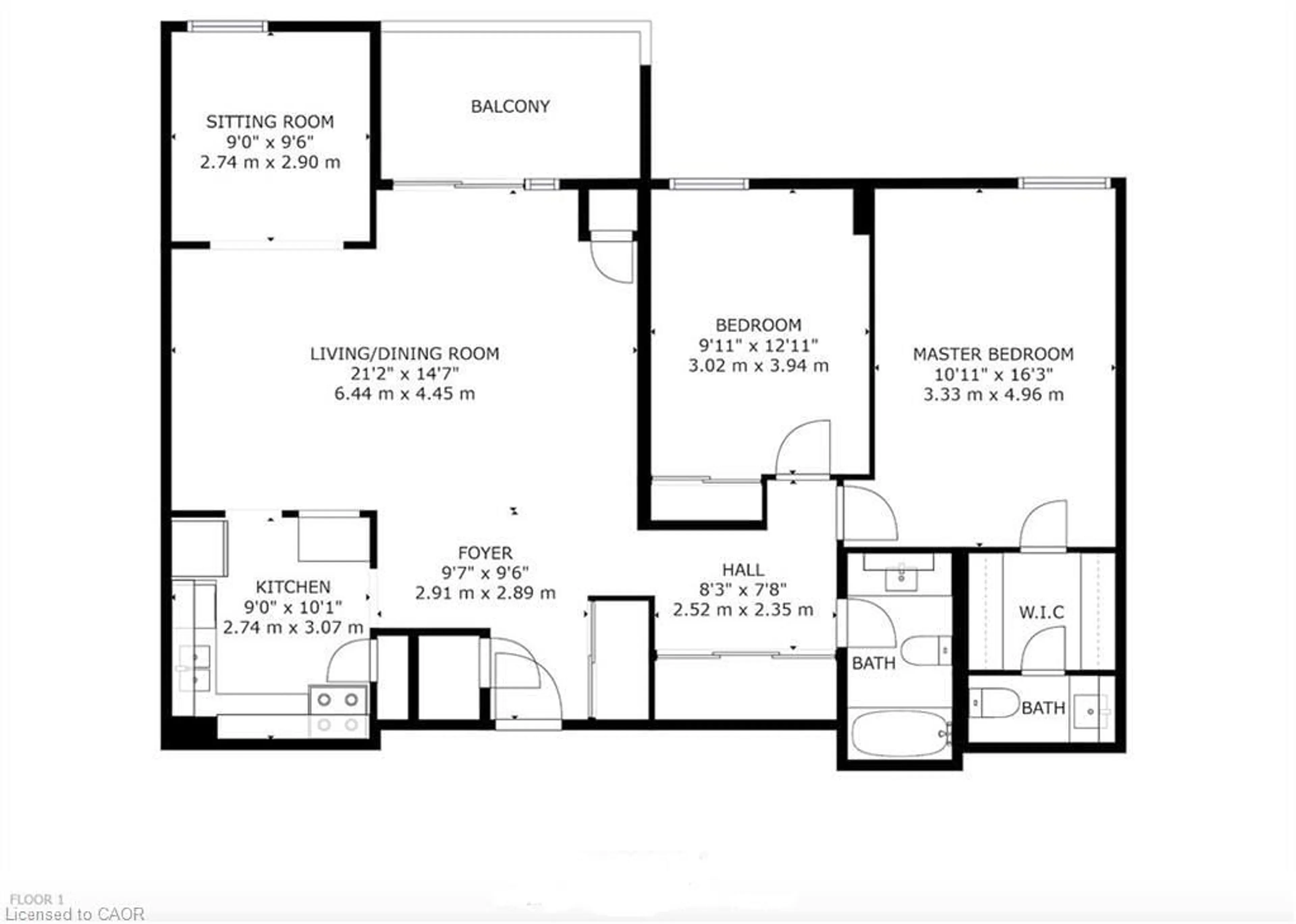 Floor plan for 500 Green Rd #303, Stoney Creek Ontario L8E 3M6