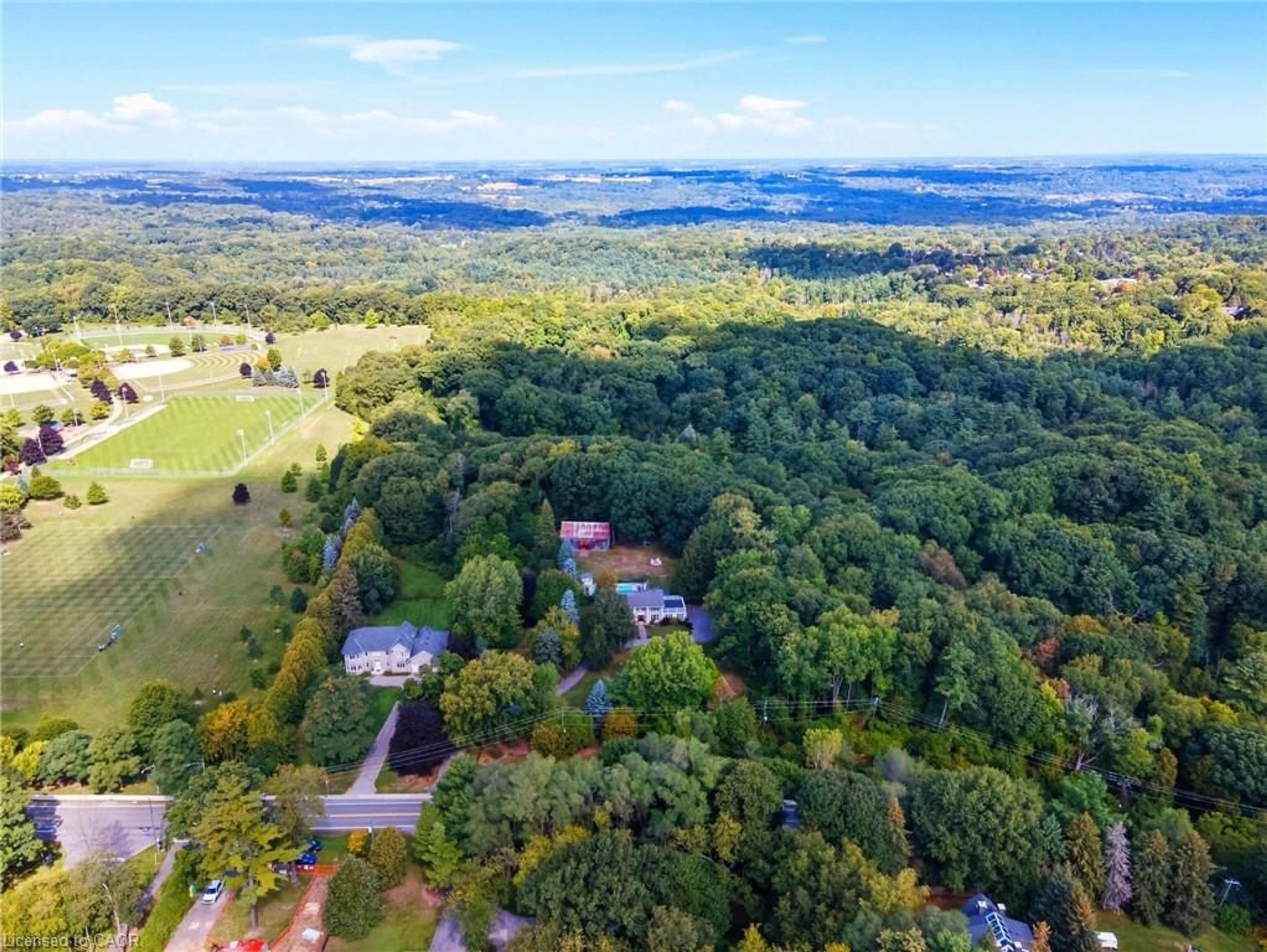 A pic from outside/outdoor area/front of a property/back of a property/a pic from drone, water/lake/river/ocean view for 345 Jerseyville Rd, Ancaster Ontario L9G 5C3