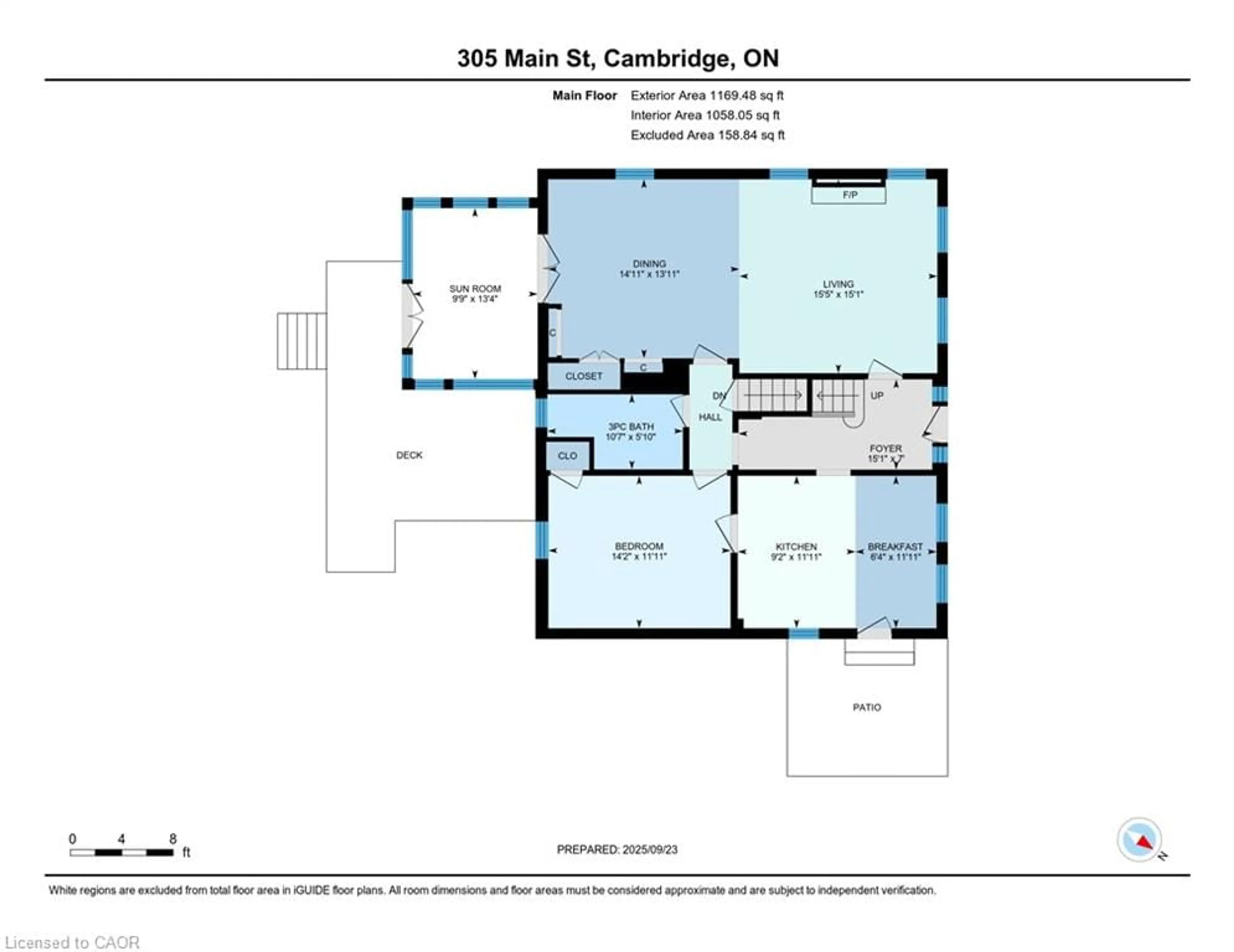 Floor plan for 305 Main St, Cambridge Ontario N1R 1Y2