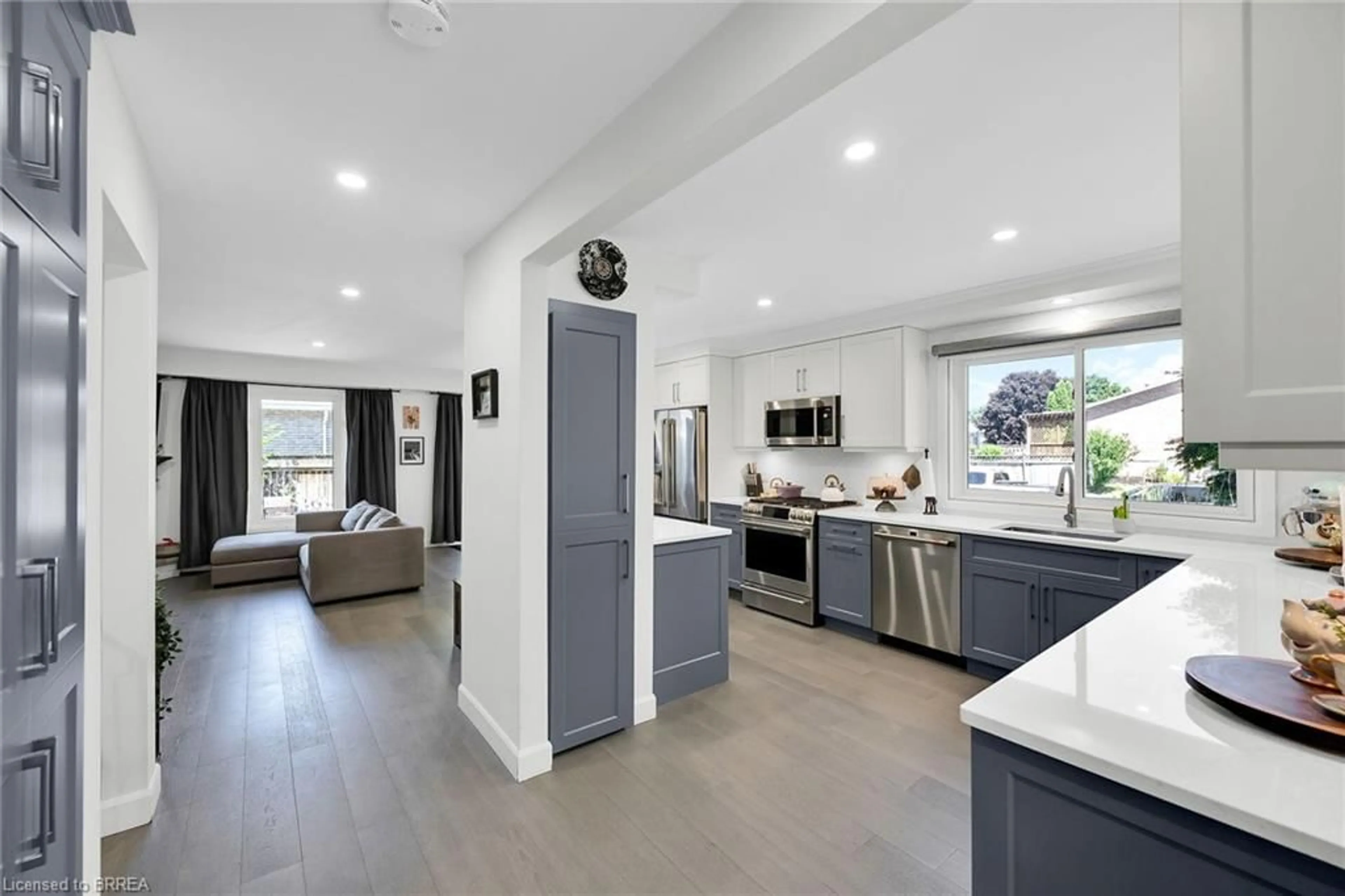 Open concept kitchen, ceramic/tile floor for 69 Garden Cres, Paris Ontario N3L 3T1