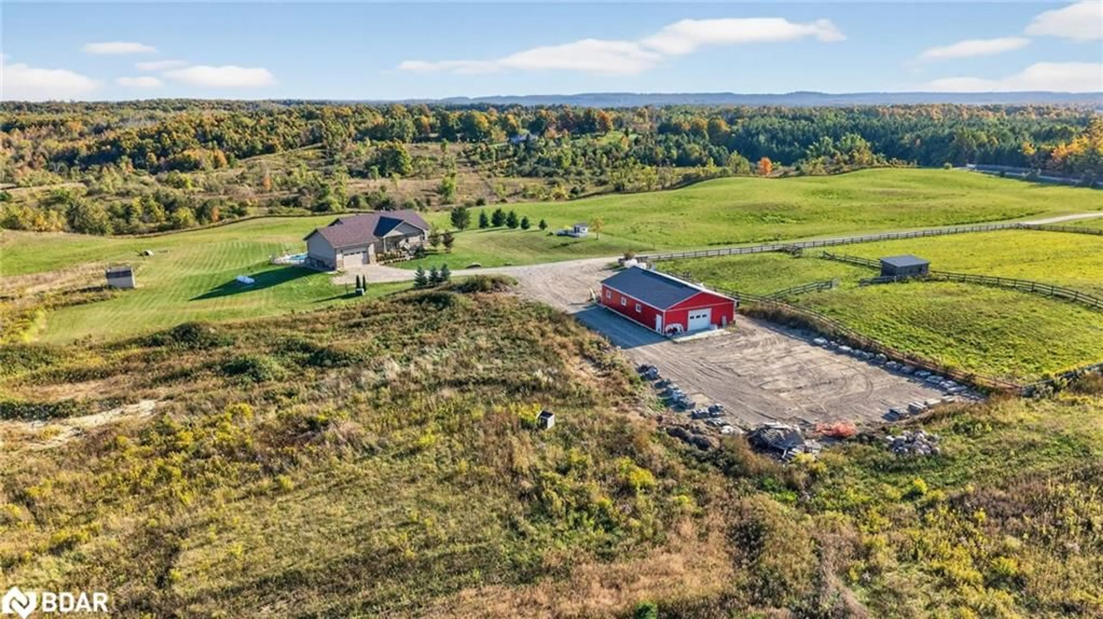 A pic from outside/outdoor area/front of a property/back of a property/a pic from drone, building for 796271 3rd Line E Line, Mulmur Ontario L9V 0H2
