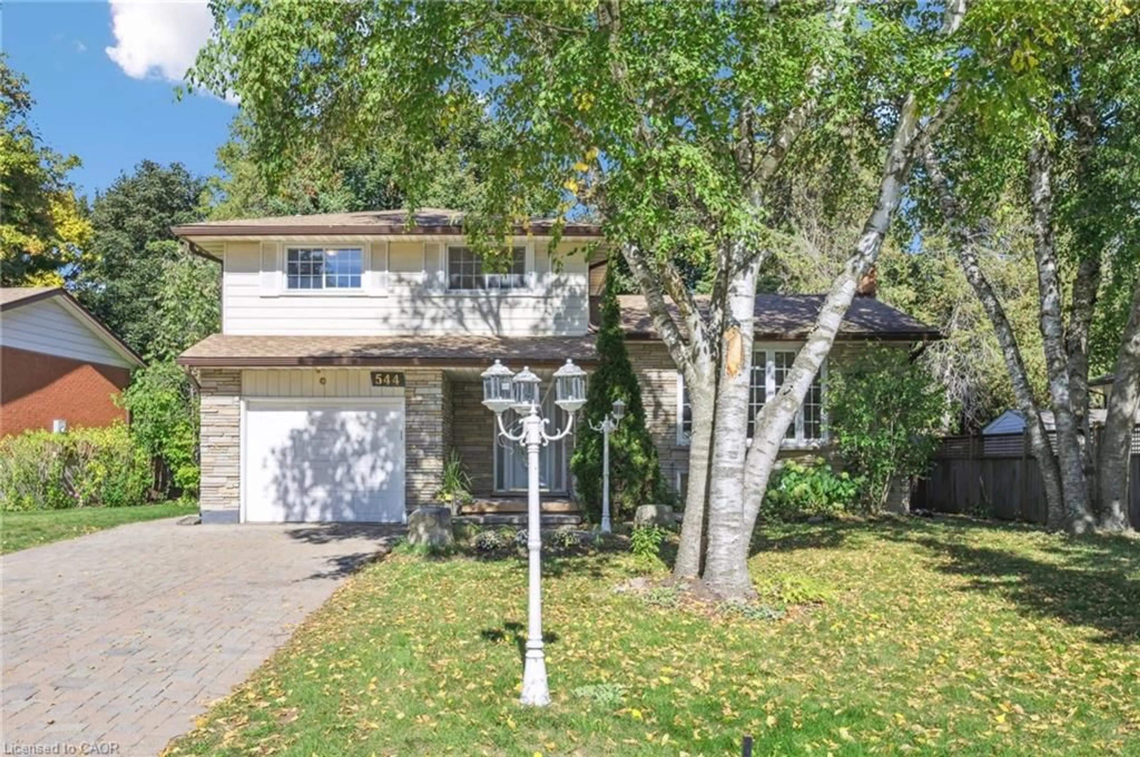 Home with vinyl exterior material, street for 544 Glen Manor Blvd, Waterloo Ontario N2L 4T6