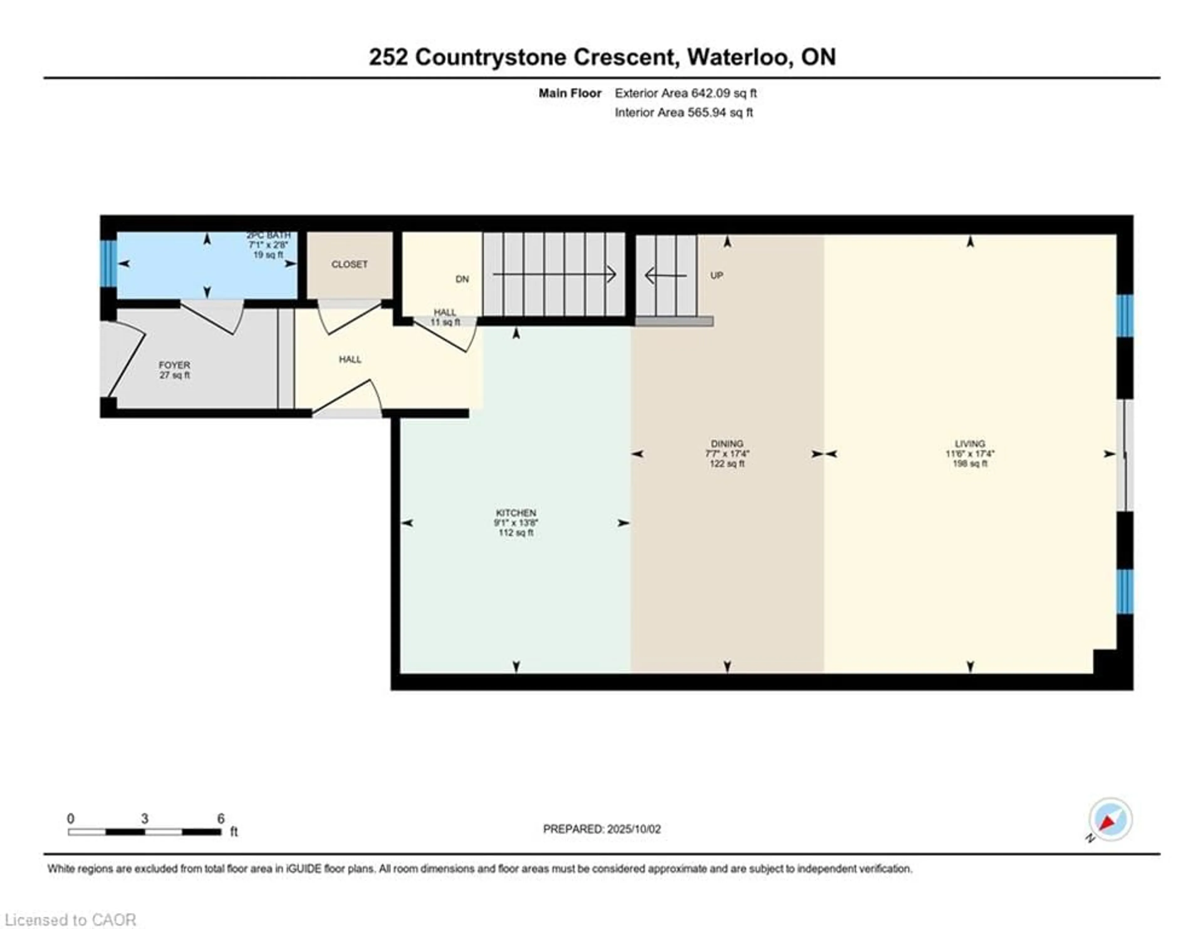 Floor plan for 252 Countrystone Cres, Kitchener Ontario N2N 3S2
