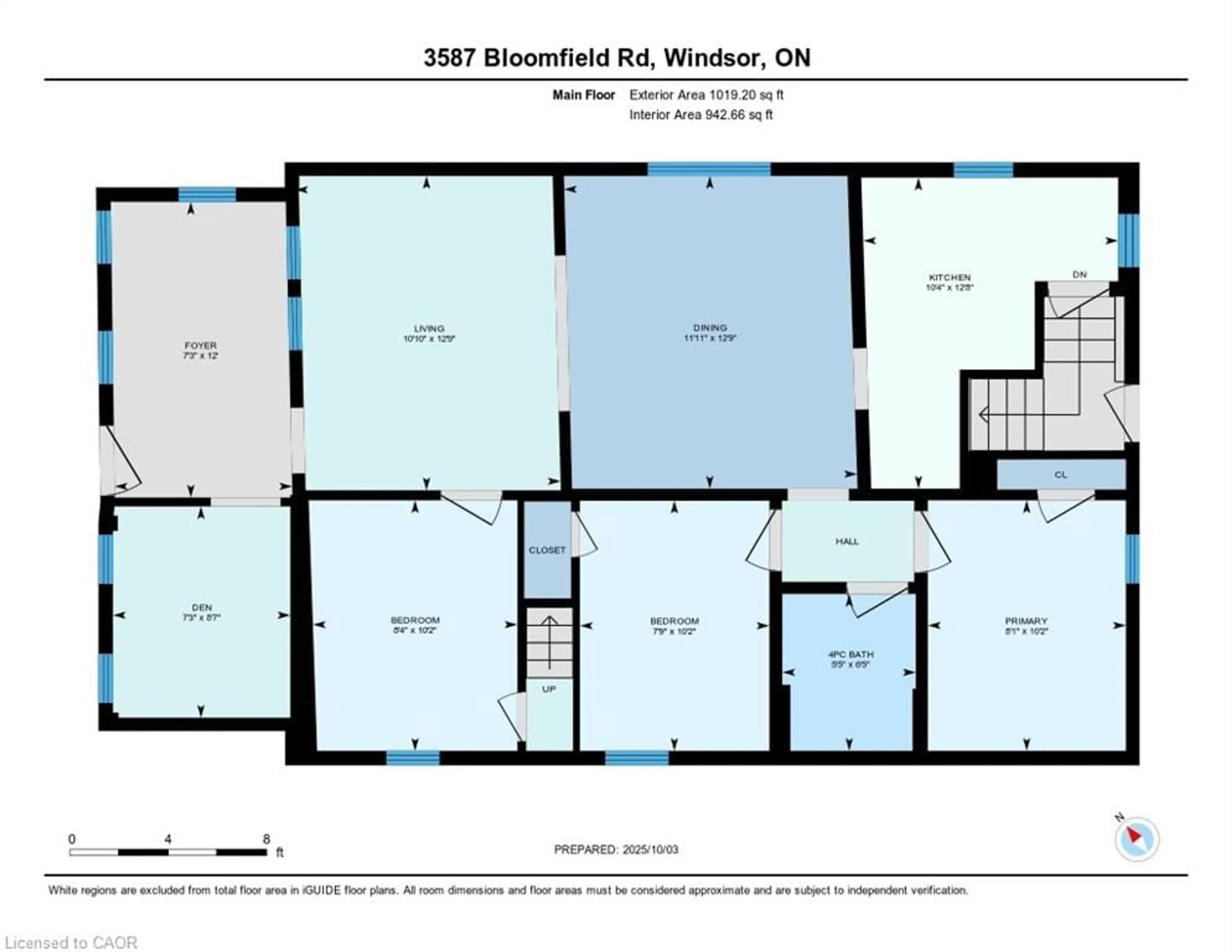 Floor plan for 3587 Bloomfield Rd, Windsor Ontario N9C 1R8