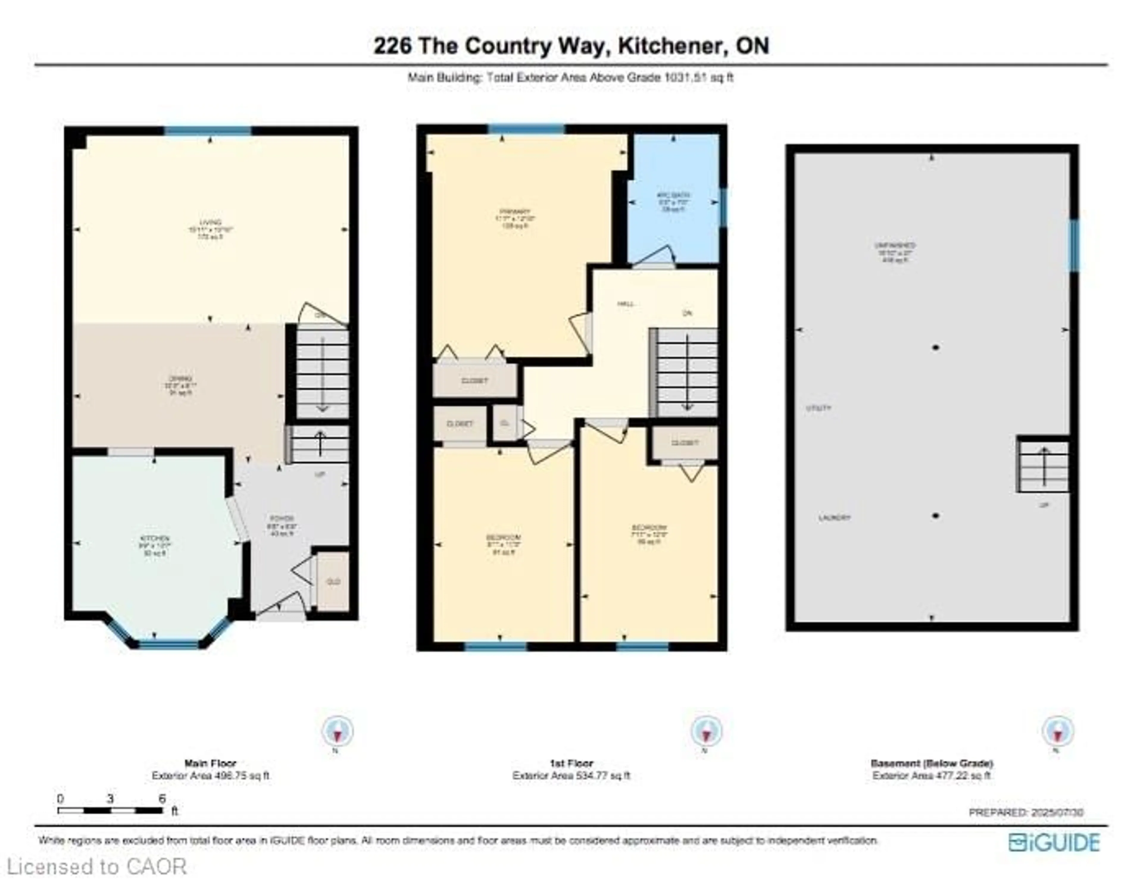 Floor plan for 268 The Country Way, Kitchener Ontario N2E 2P9
