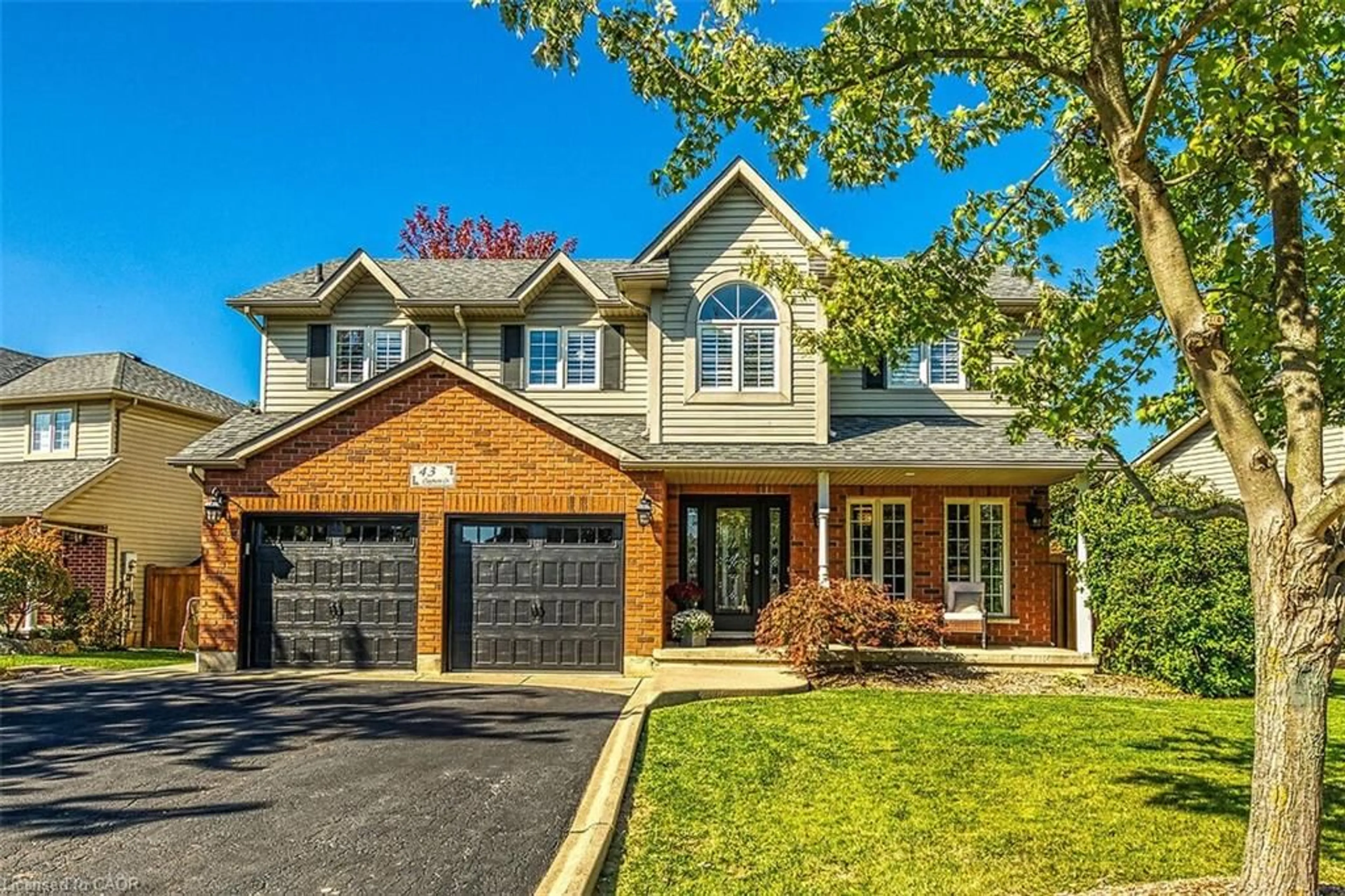 Home with brick exterior material, street for 43 Claymore Cres, Caledonia Ontario N3W 2P3