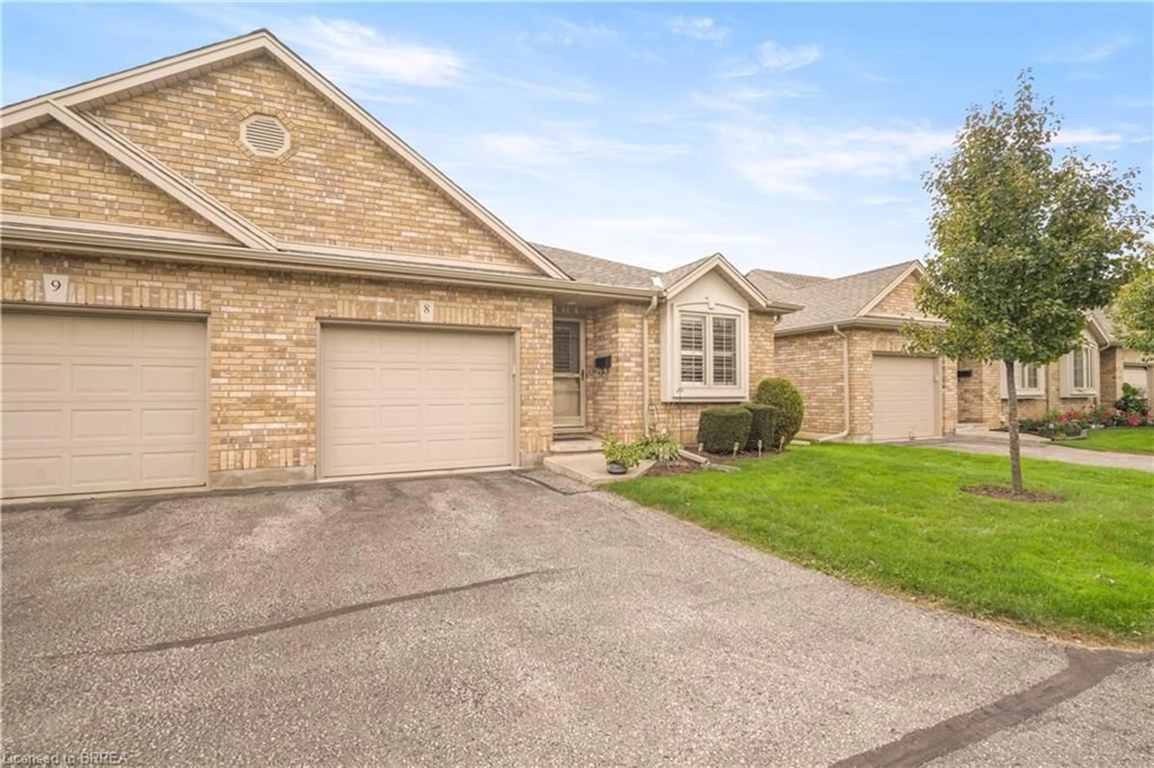 Home with brick exterior material, street for 25 Cobden Crt #8, Brantford Ontario N3R 8B5