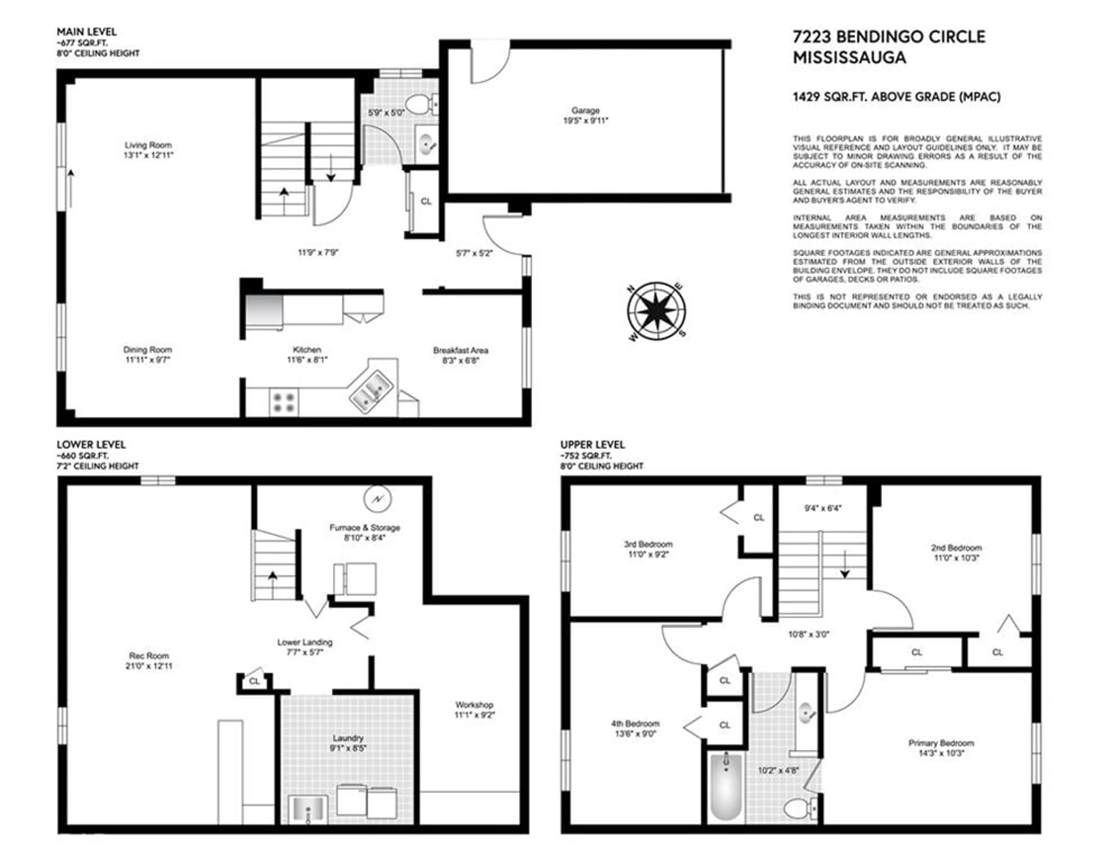 Floor plan for 7223 Bendigo Cir, Mississauga Ontario L5N 1Z4