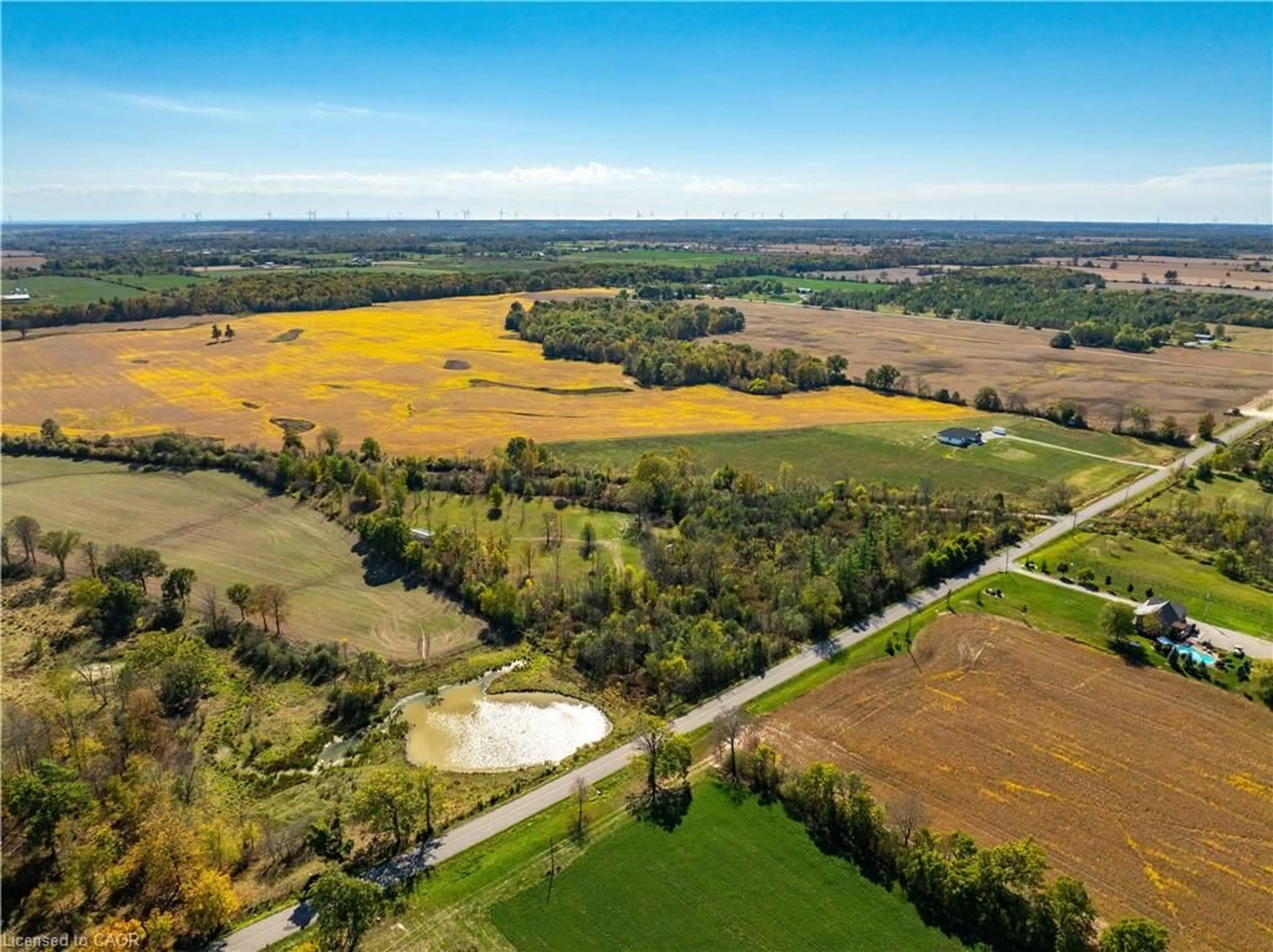 A pic from outside/outdoor area/front of a property/back of a property/a pic from drone, water/lake/river/ocean view for 1320 Concession 1 Rd, Canfield Ontario N0A 1C0