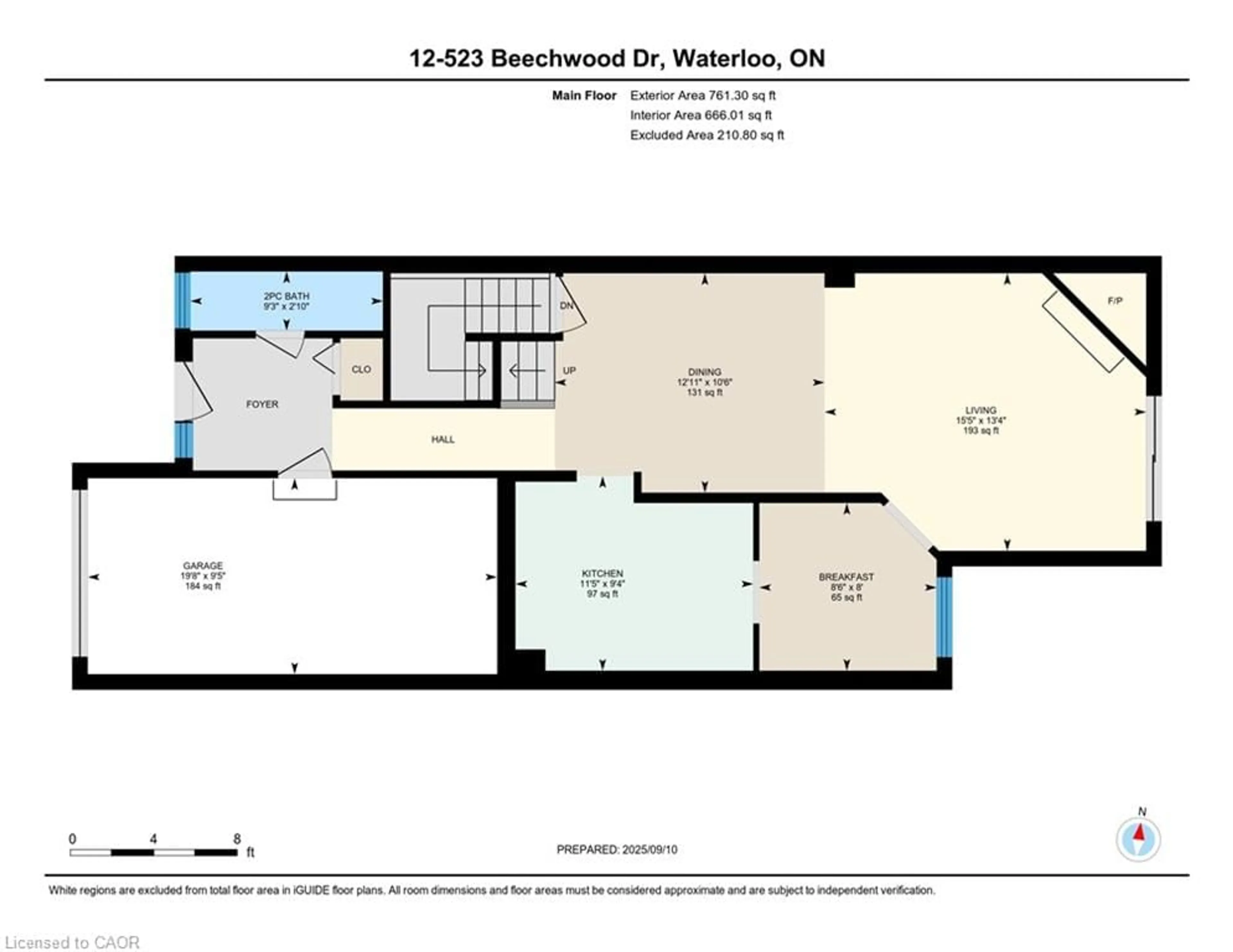 Floor plan for 523 Beechwood Dr #12, Waterloo Ontario N2T 2G7