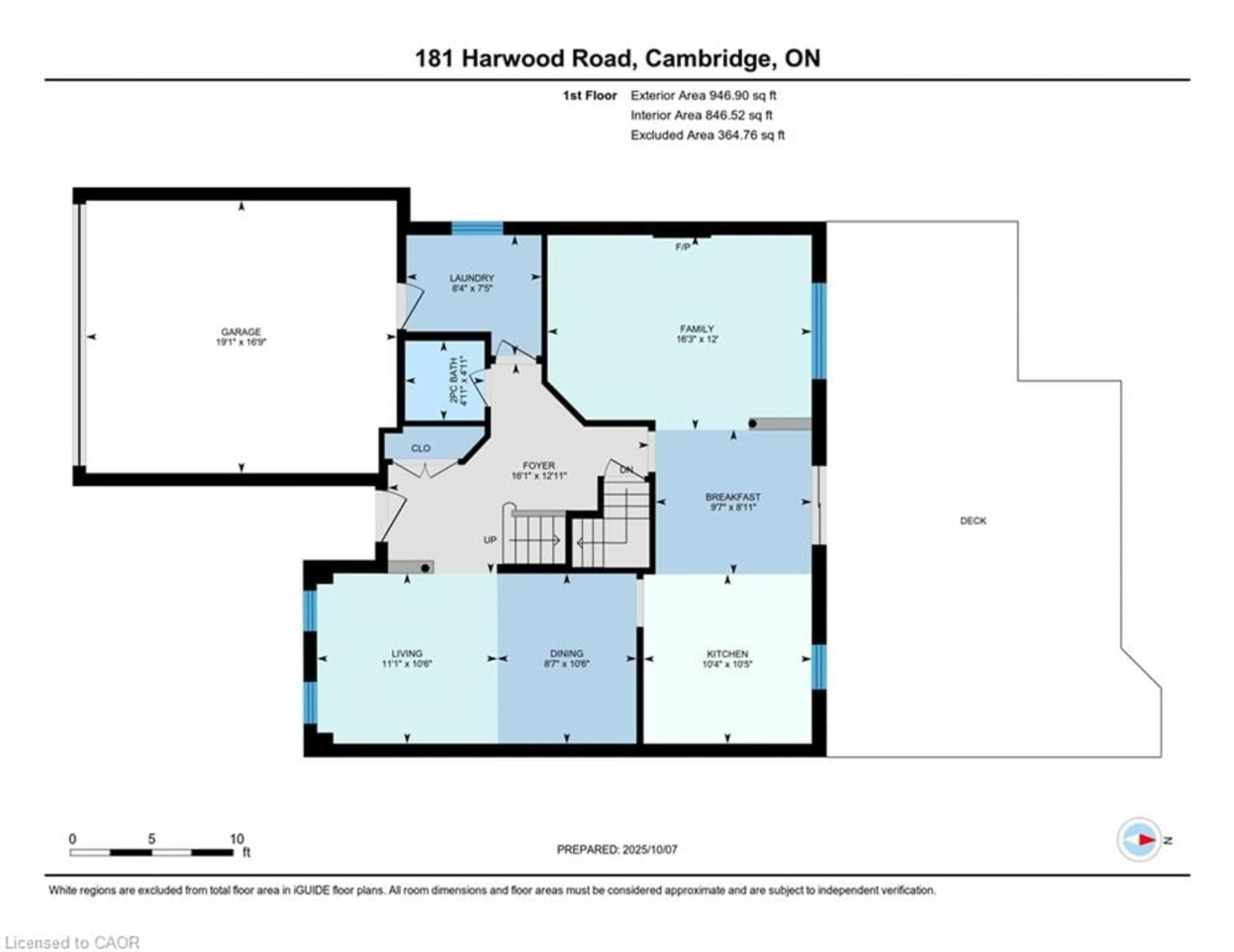 Floor plan for 181 Harwood Rd, Cambridge Ontario N1S 4R9