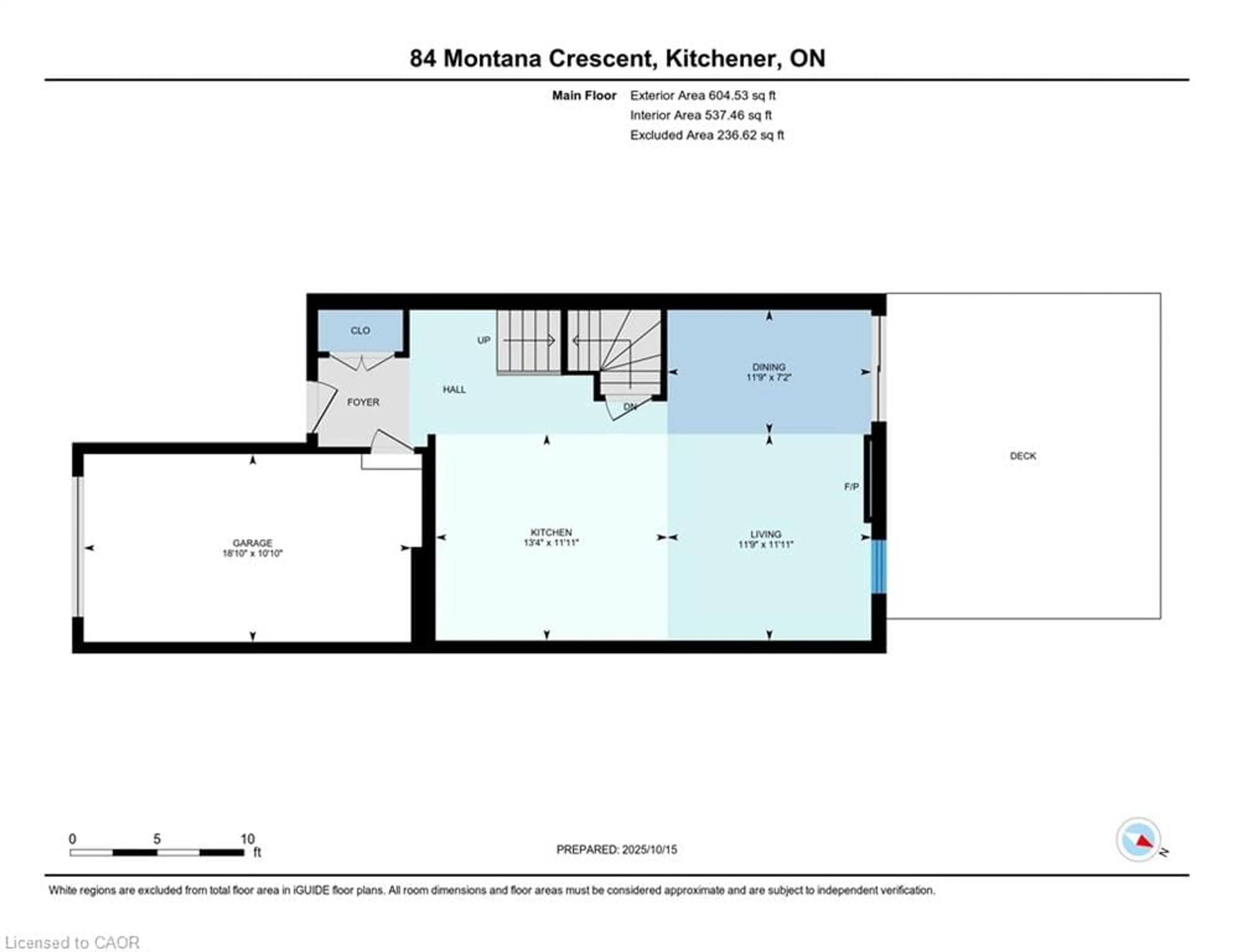 Floor plan for 84 Montana Cres, Kitchener Ontario N2N 2S1