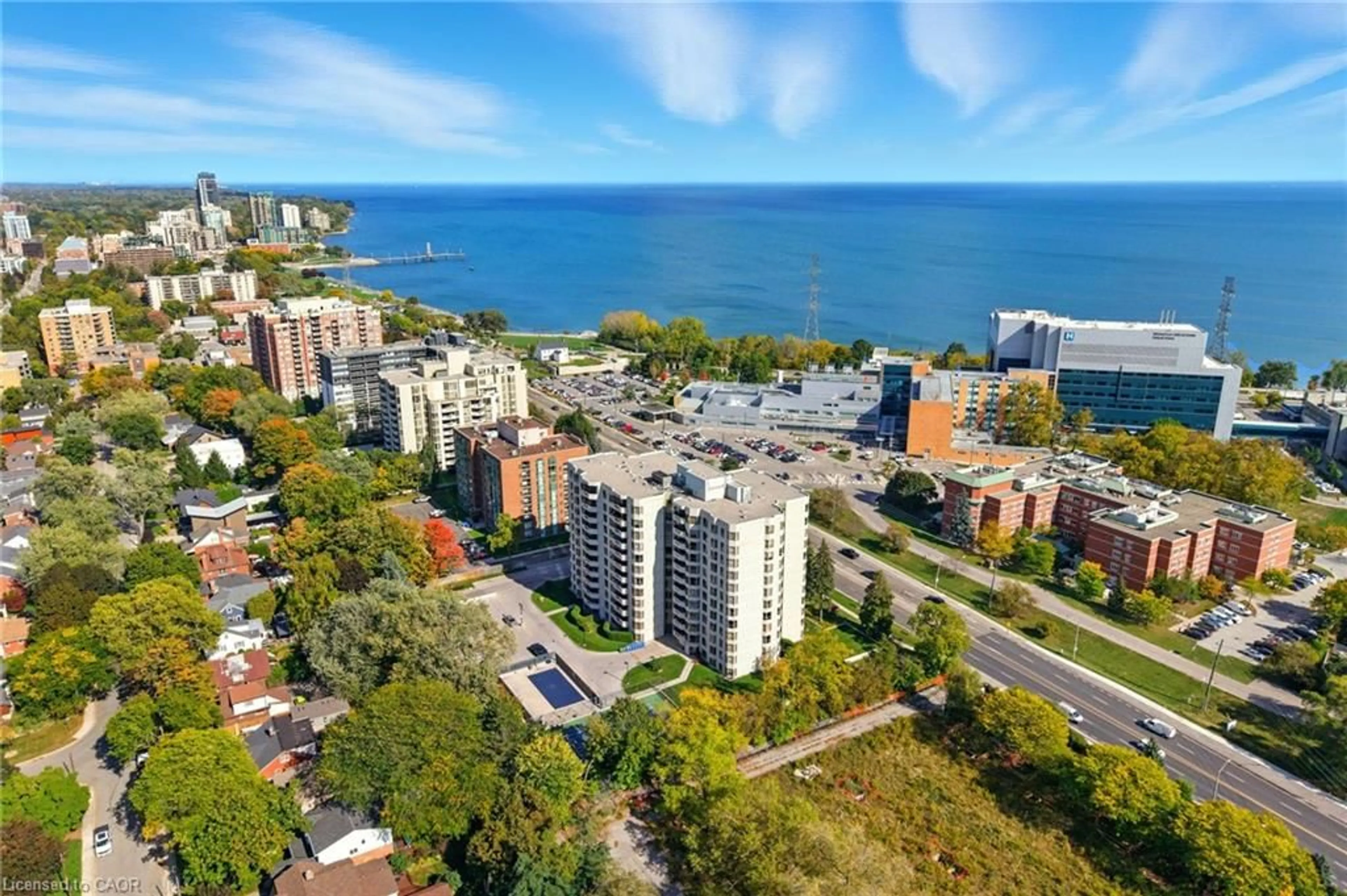A pic from outside/outdoor area/front of a property/back of a property/a pic from drone, water/lake/river/ocean view for 1201 North Shore Blvd #208, Burlington Ontario L7S 1Z5