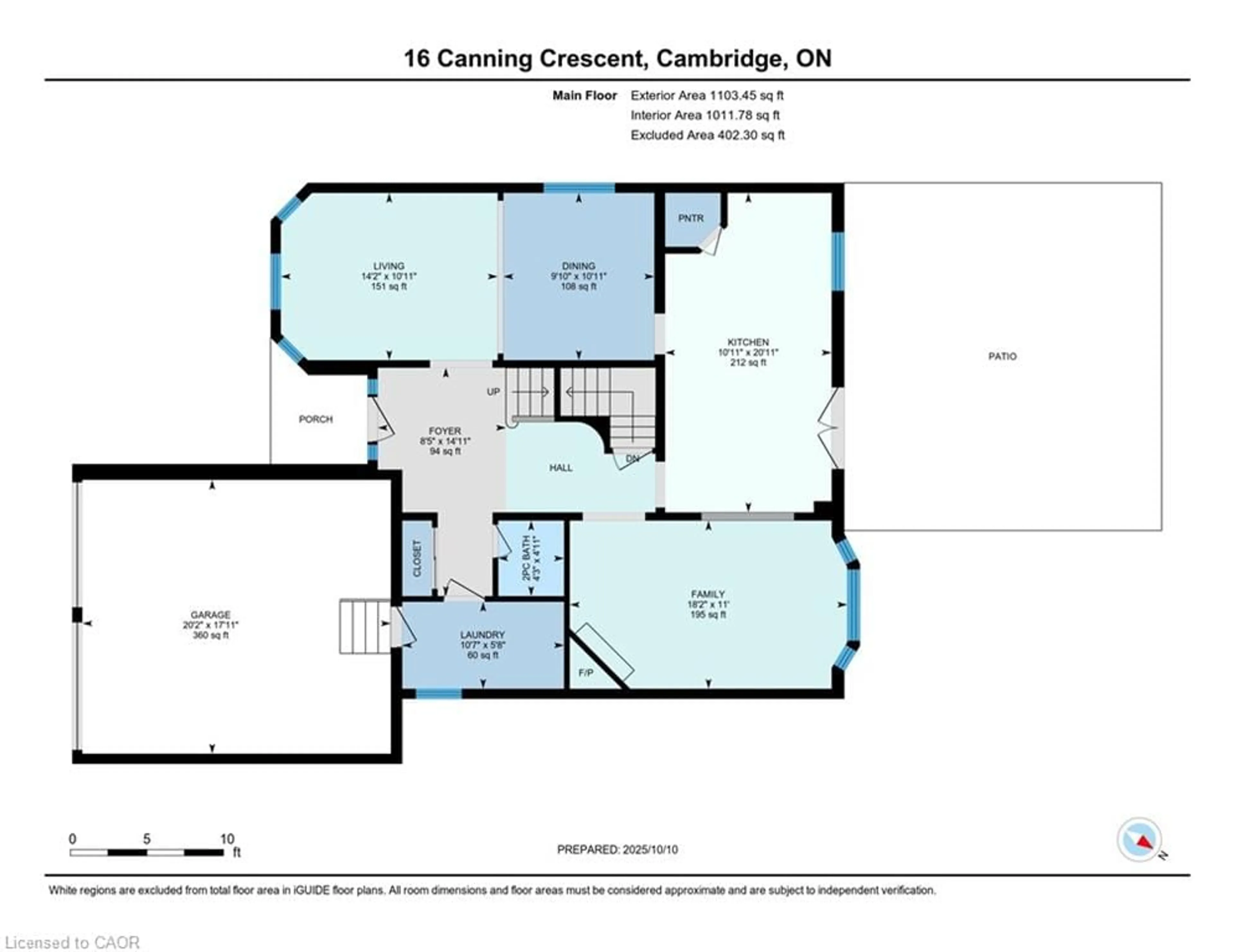 Floor plan for 16 Canning Cres, Cambridge Ontario N1T 1X2