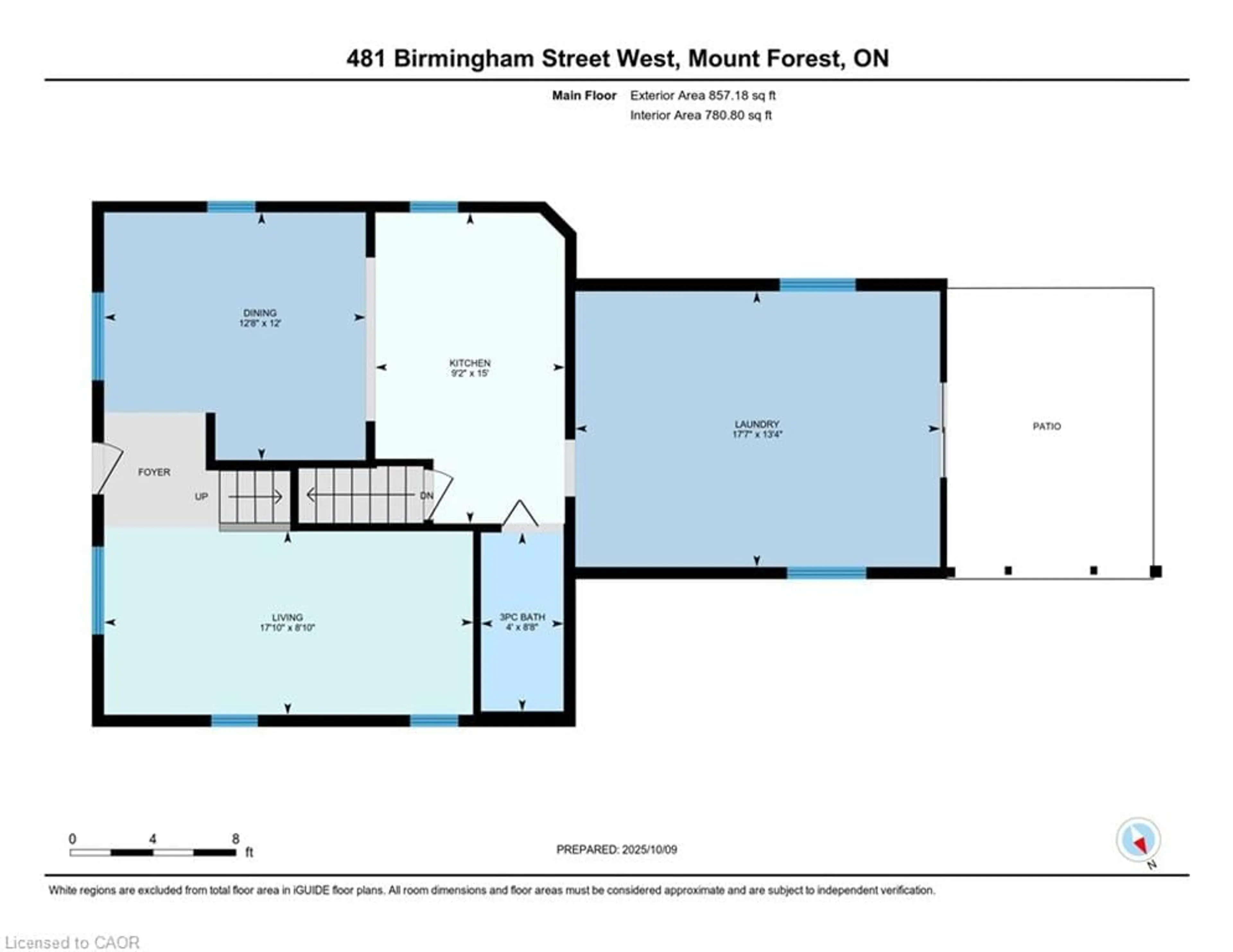 Floor plan for 481 Birmingham St, Mount Forest Ontario N0G 2L1