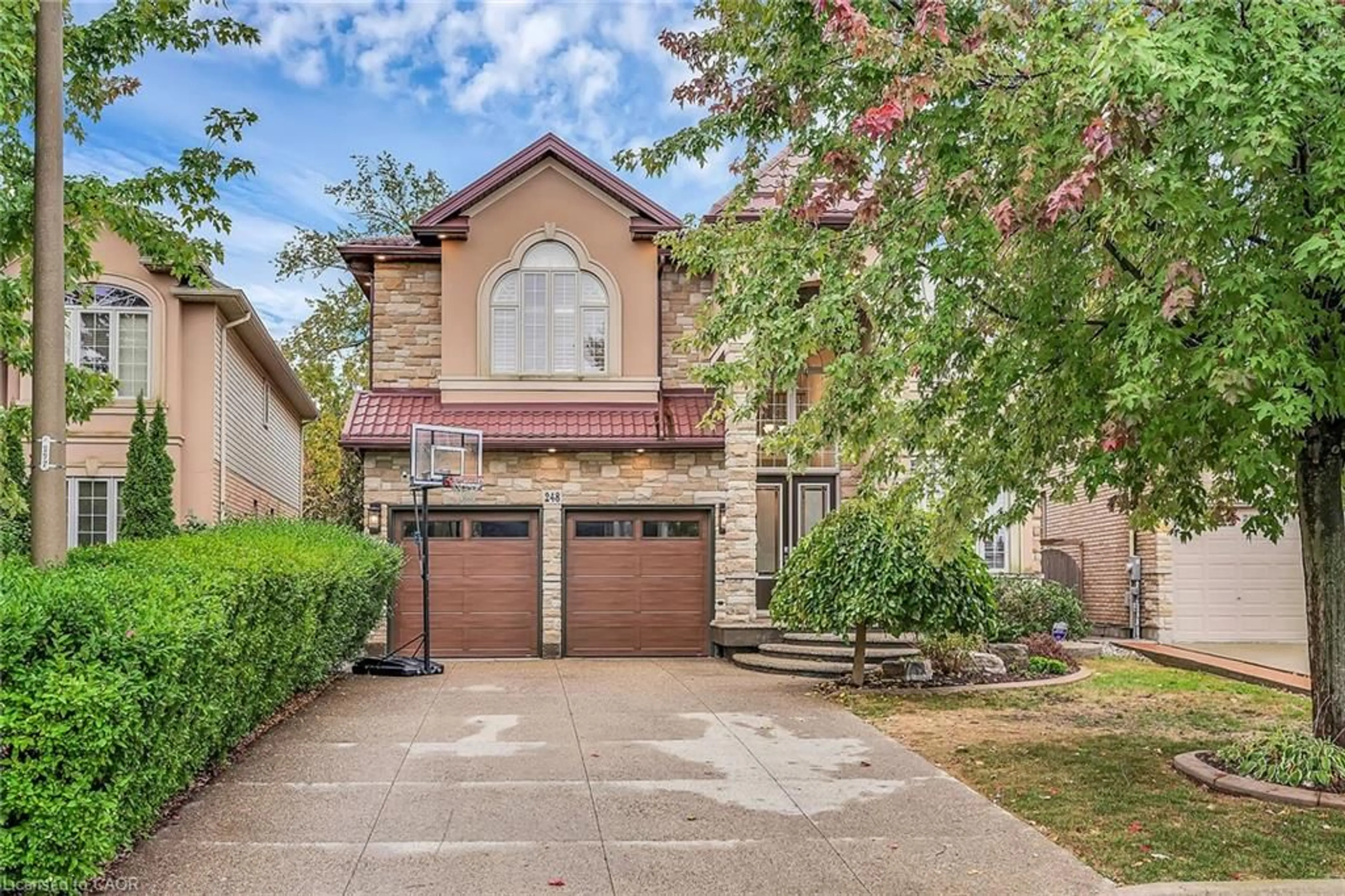 Home with brick exterior material, street for 248 Cloverleaf Dr, Ancaster Ontario L9K 1T2