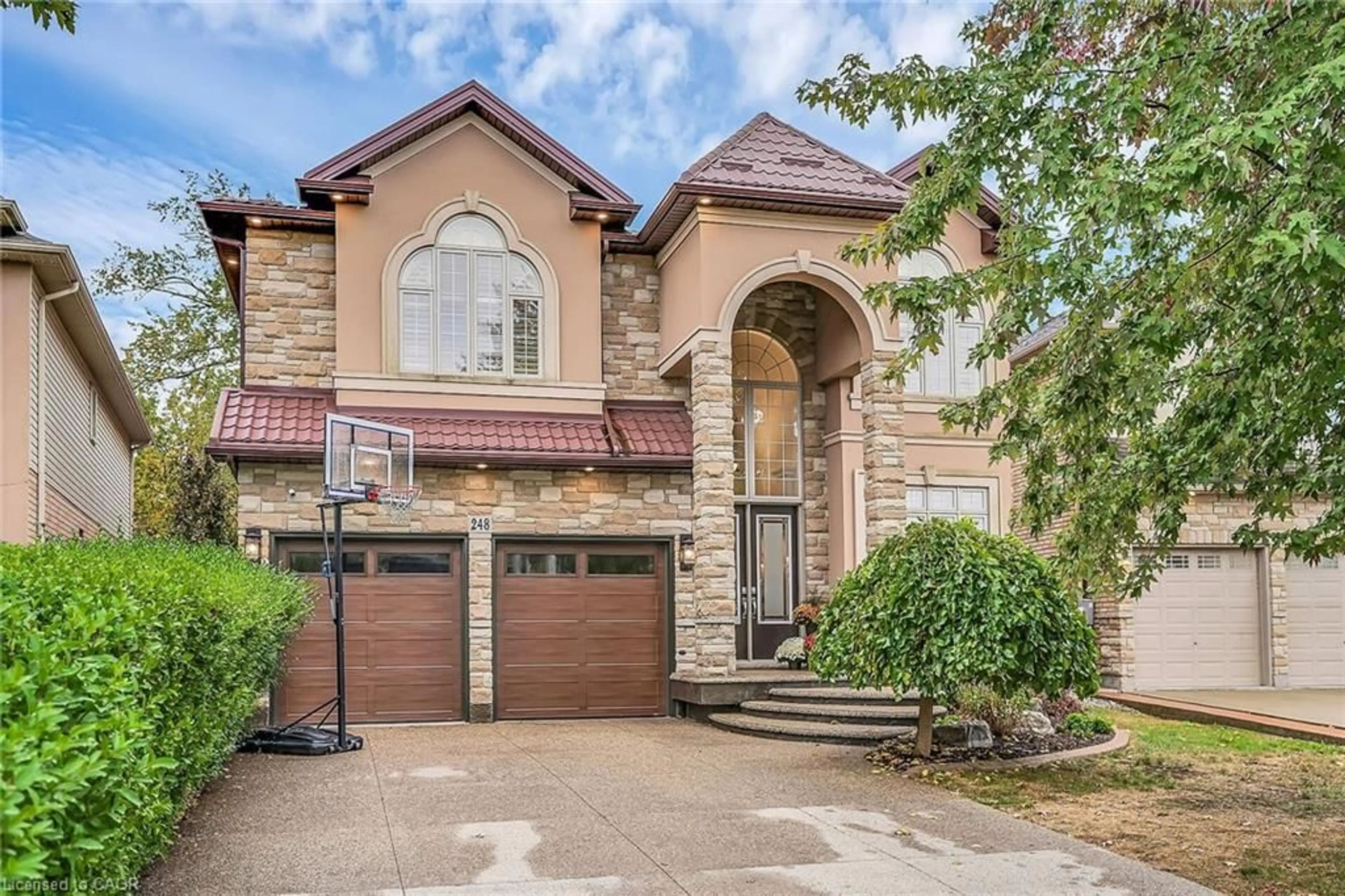 Home with brick exterior material, street for 248 Cloverleaf Dr, Ancaster Ontario L9K 1T2