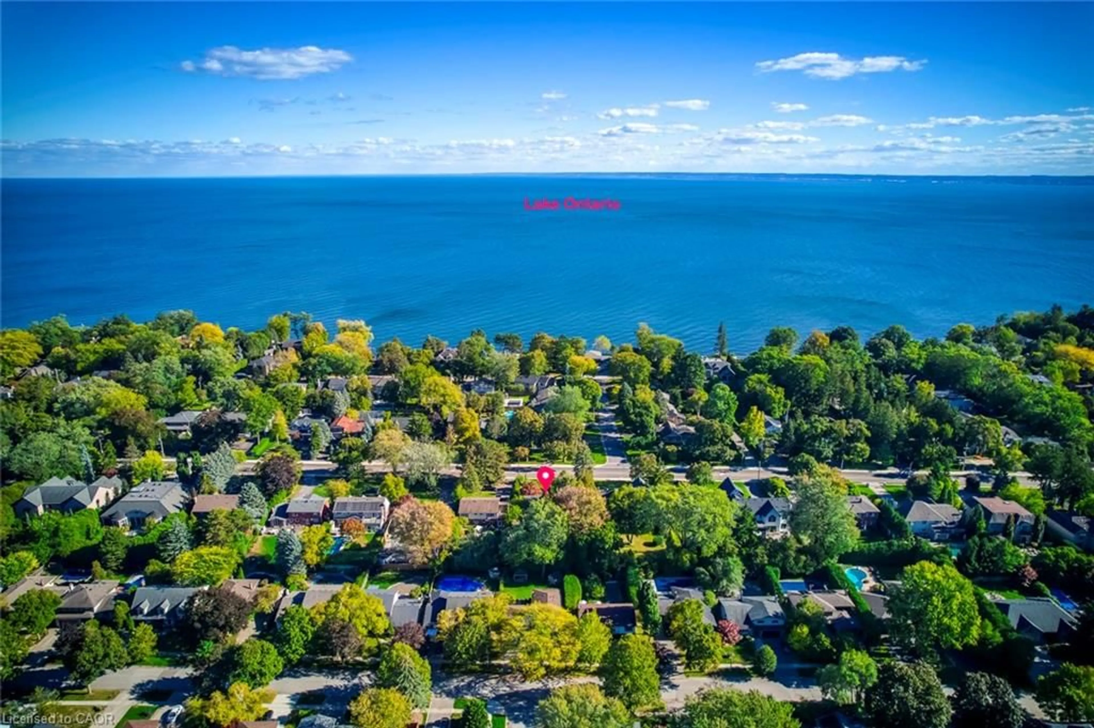 A pic from outside/outdoor area/front of a property/back of a property/a pic from drone, water/lake/river/ocean view for 4447 Lakeshore Rd, Burlington Ontario L7L 1B3