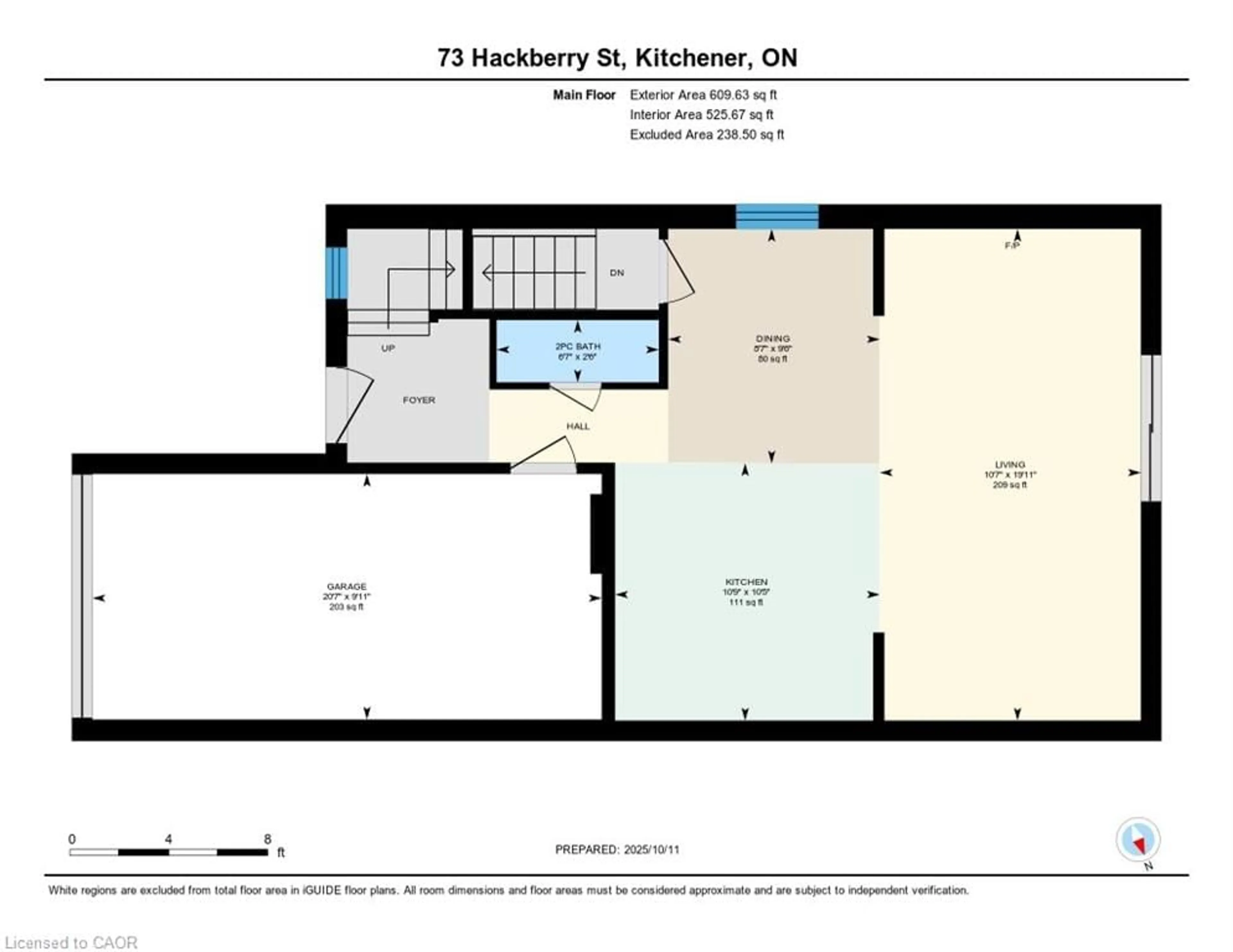 Floor plan for 73 Hackberry St, Kitchener Ontario N2E 3P9