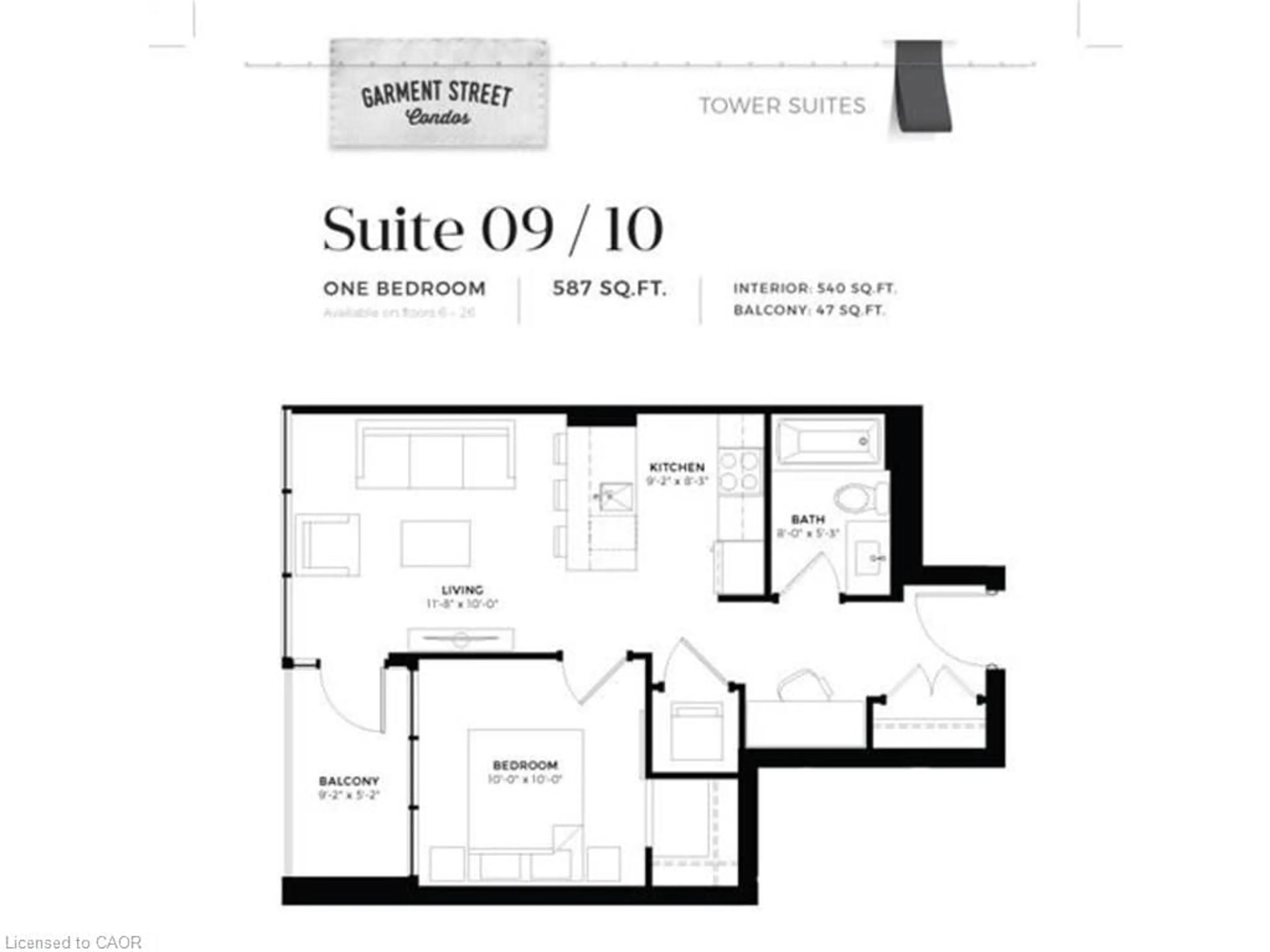 Floor plan for 108 Garment St #2110, Kitchener Ontario N2G 0E2