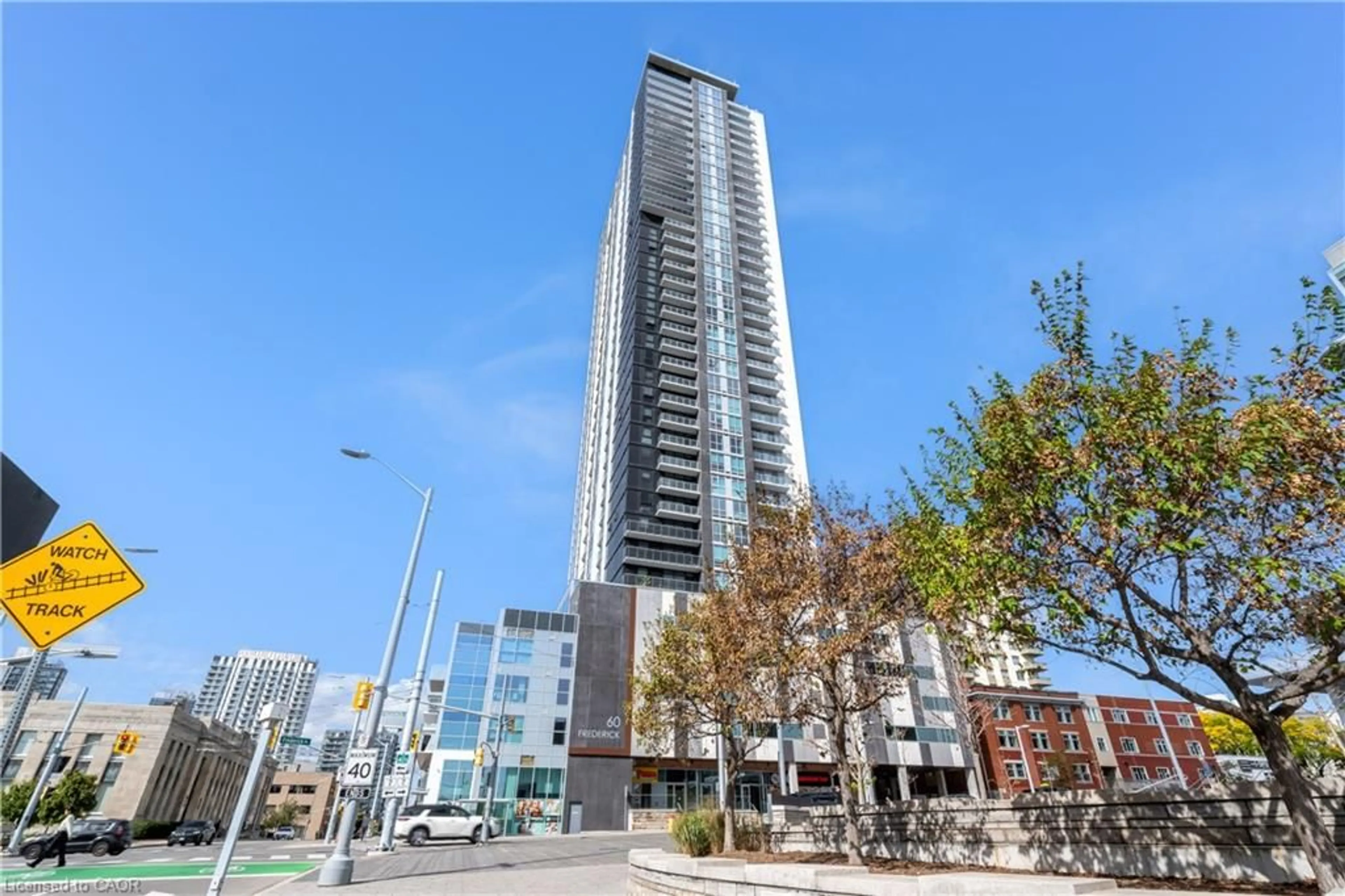 A pic from outside/outdoor area/front of a property/back of a property/a pic from drone, unknown for 60 Frederick Street St #307, Kitchener Ontario N2H 0C7