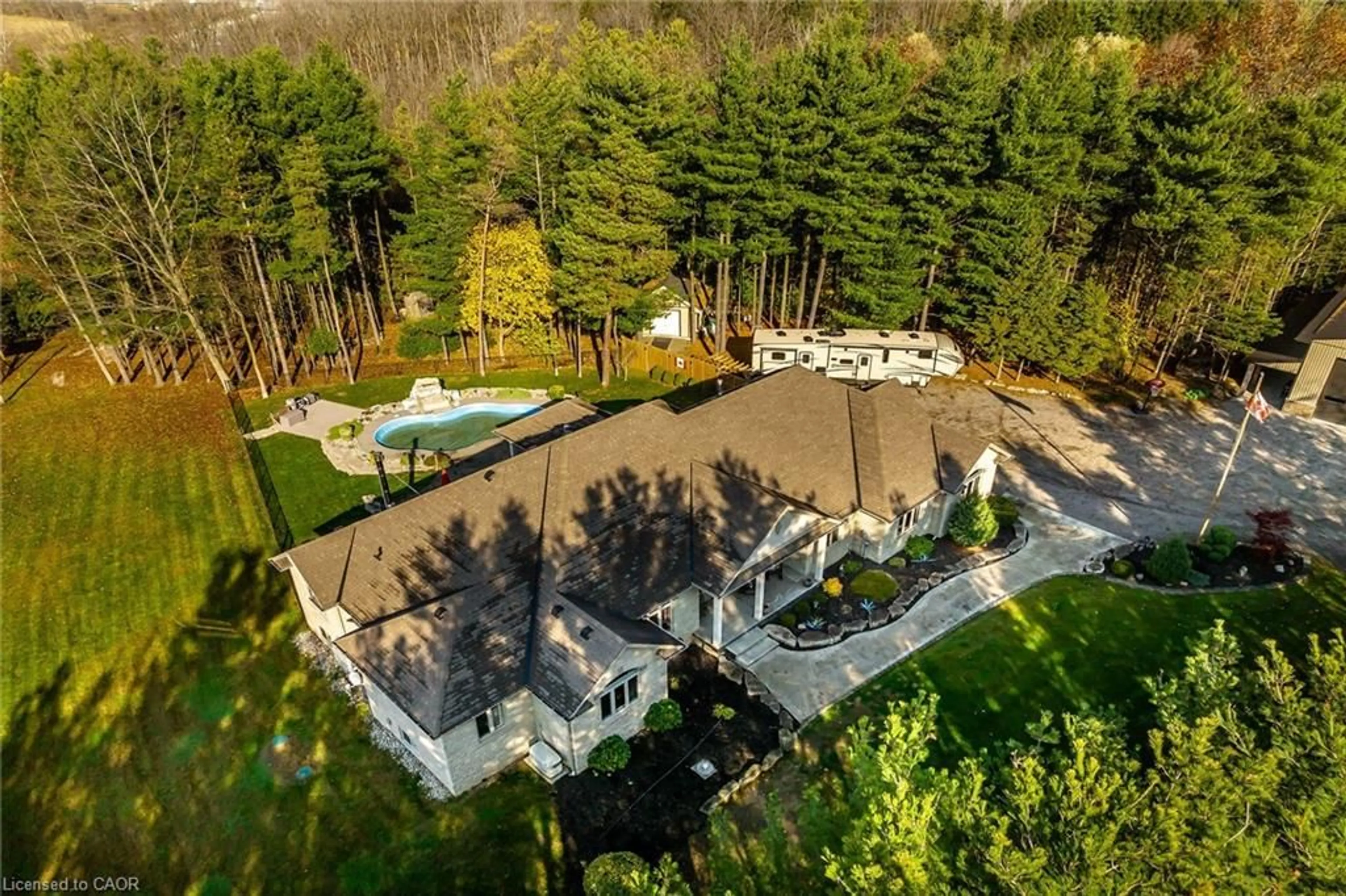 A pic from outside/outdoor area/front of a property/back of a property/a pic from drone, forest/trees view for 1703 #3 Hwy, Jarvis Ontario N0A 1J0