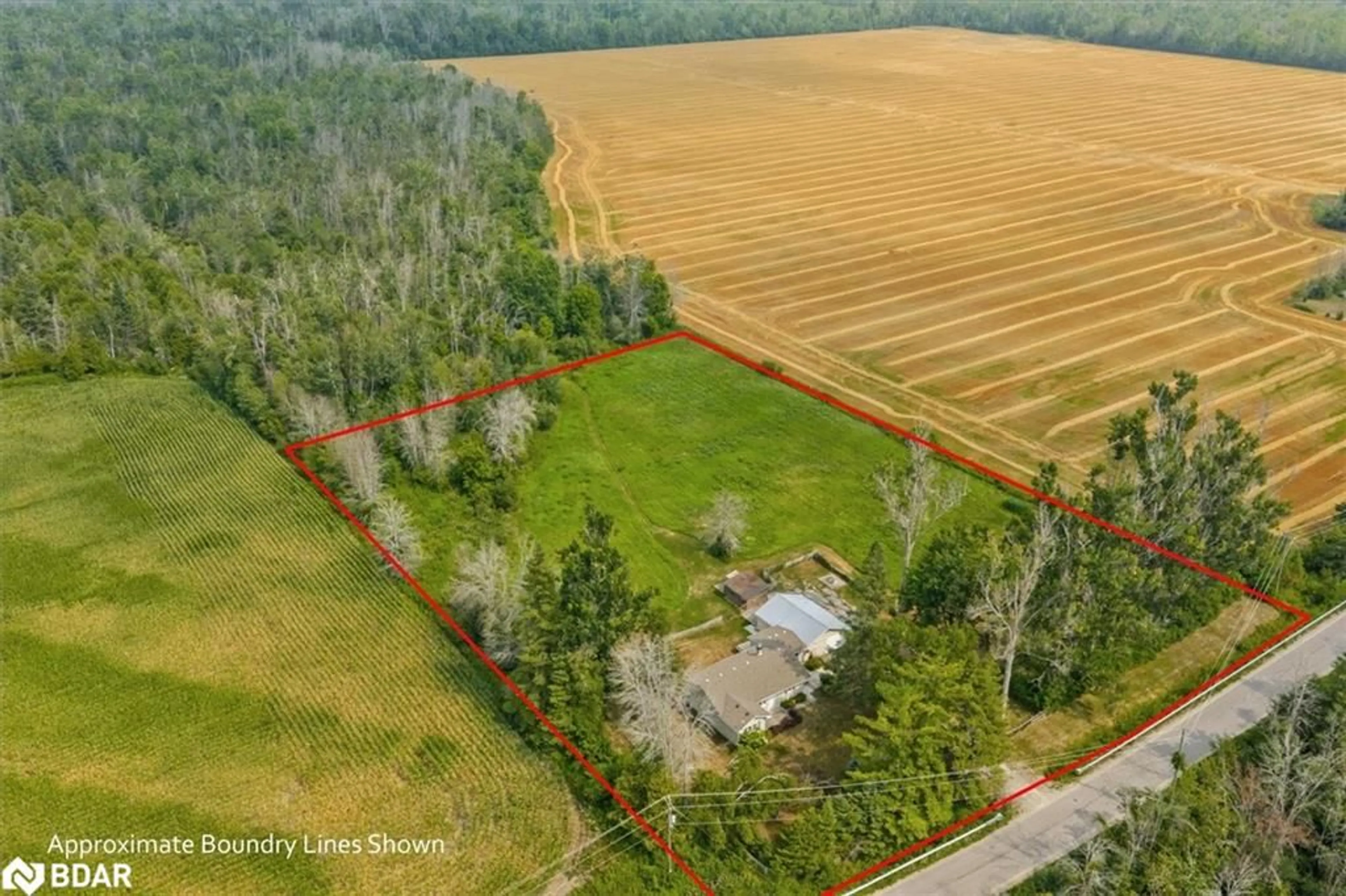 A pic from outside/outdoor area/front of a property/back of a property/a pic from drone, forest/trees view for 32805 Thorah Side Road, Beaverton Ontario L0K 1A0