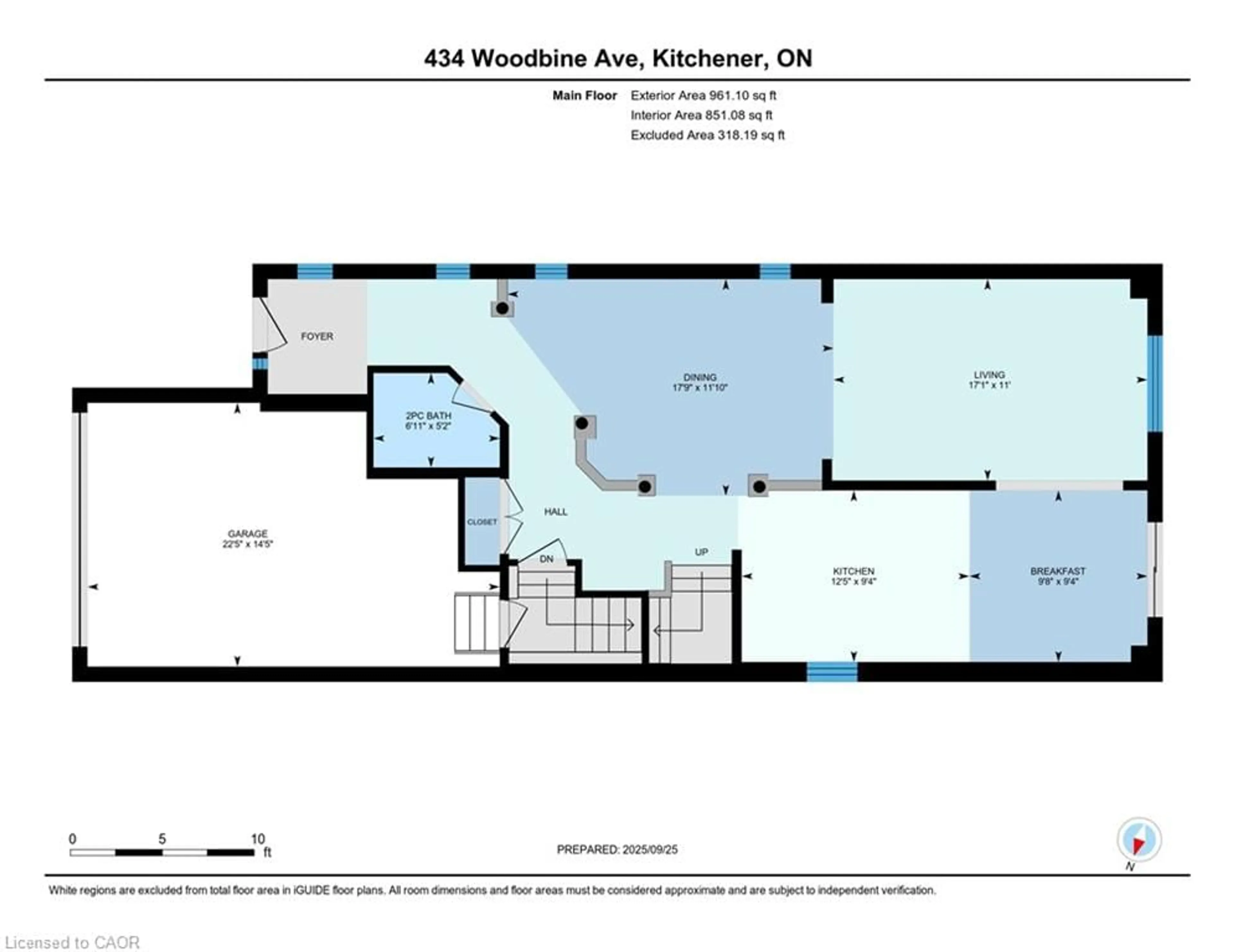Floor plan for 434 Woodbine Ave, Kitchener Ontario N2R 0A6