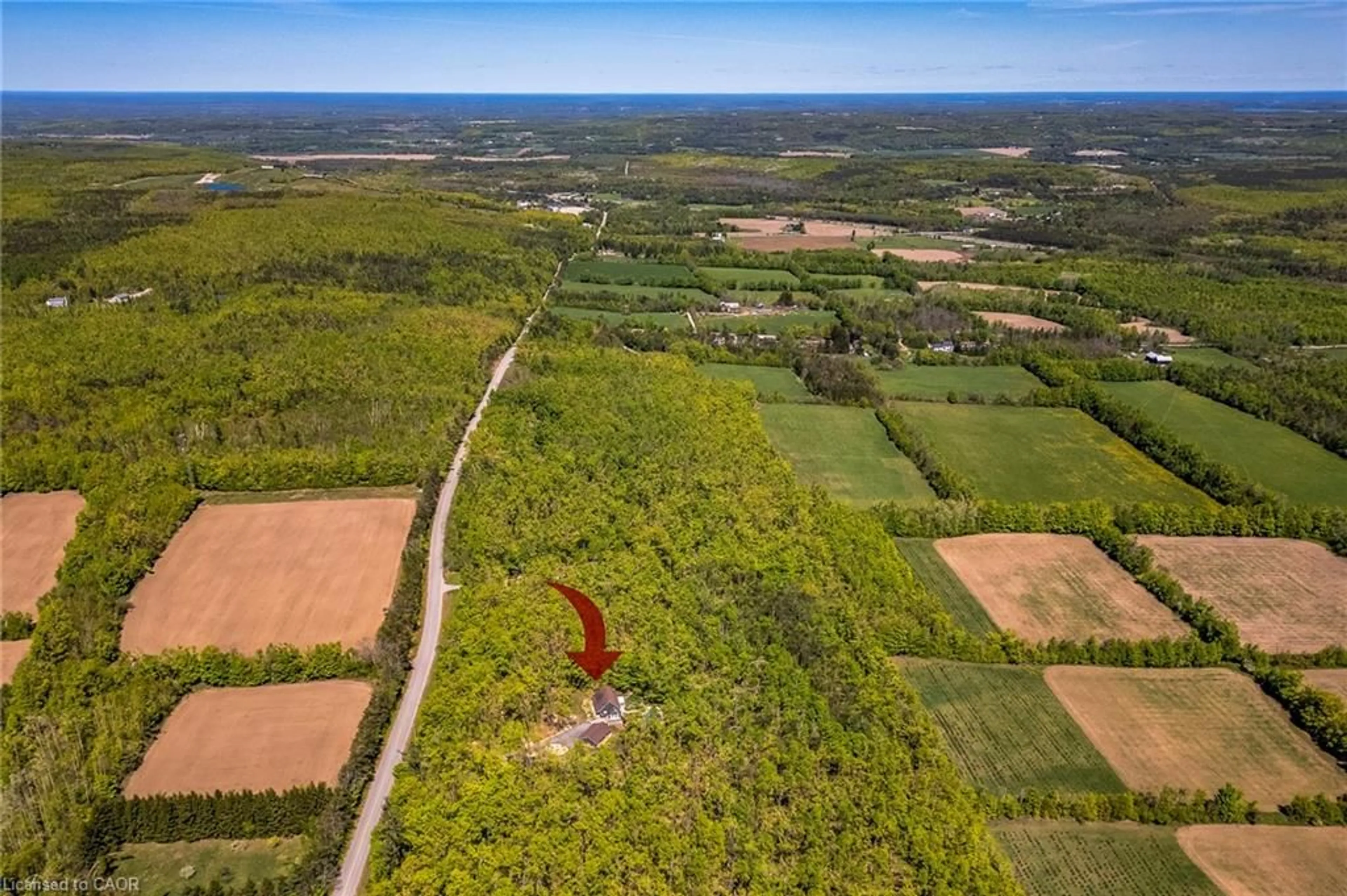 A pic from outside/outdoor area/front of a property/back of a property/a pic from drone, forest/trees view for 691 Mt St Louis Rd, Hillsdale Ontario L0L 1V0