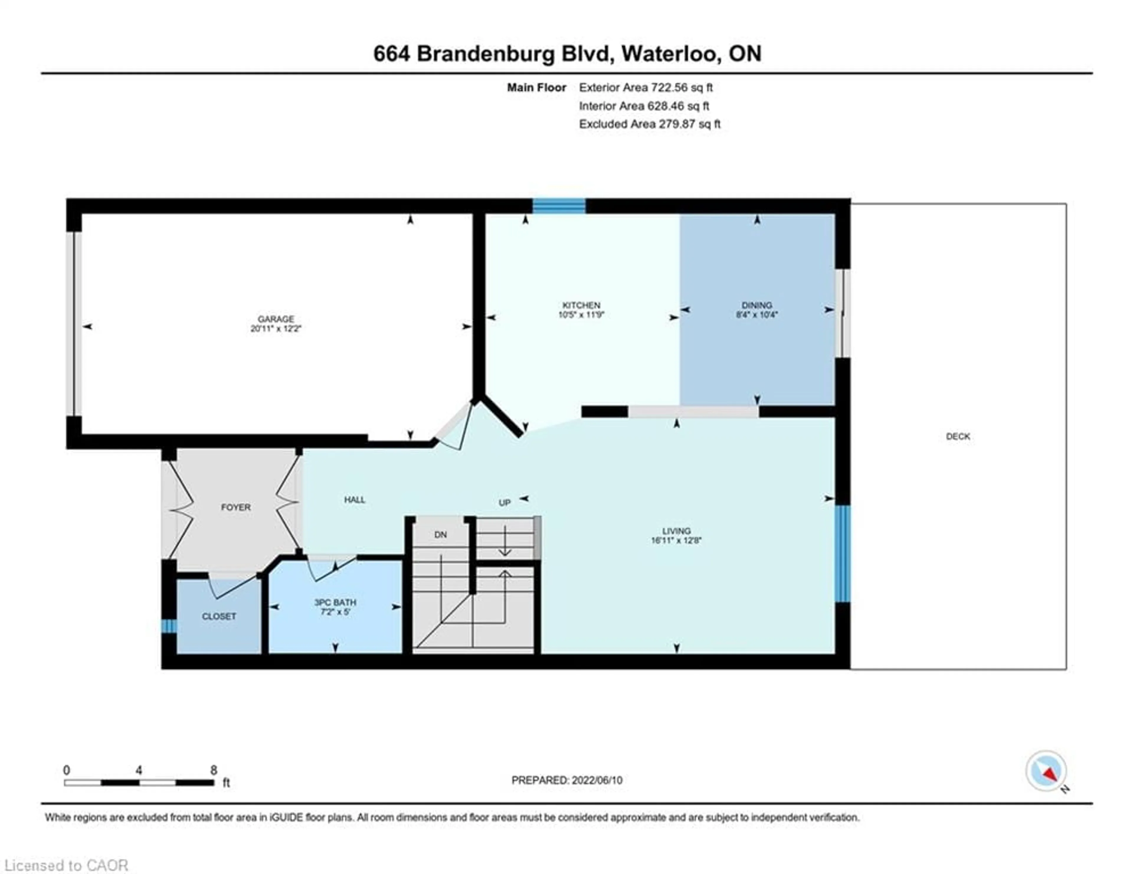 Floor plan for 664 Brandenburg Blvd, Waterloo Ontario N2T 2V4
