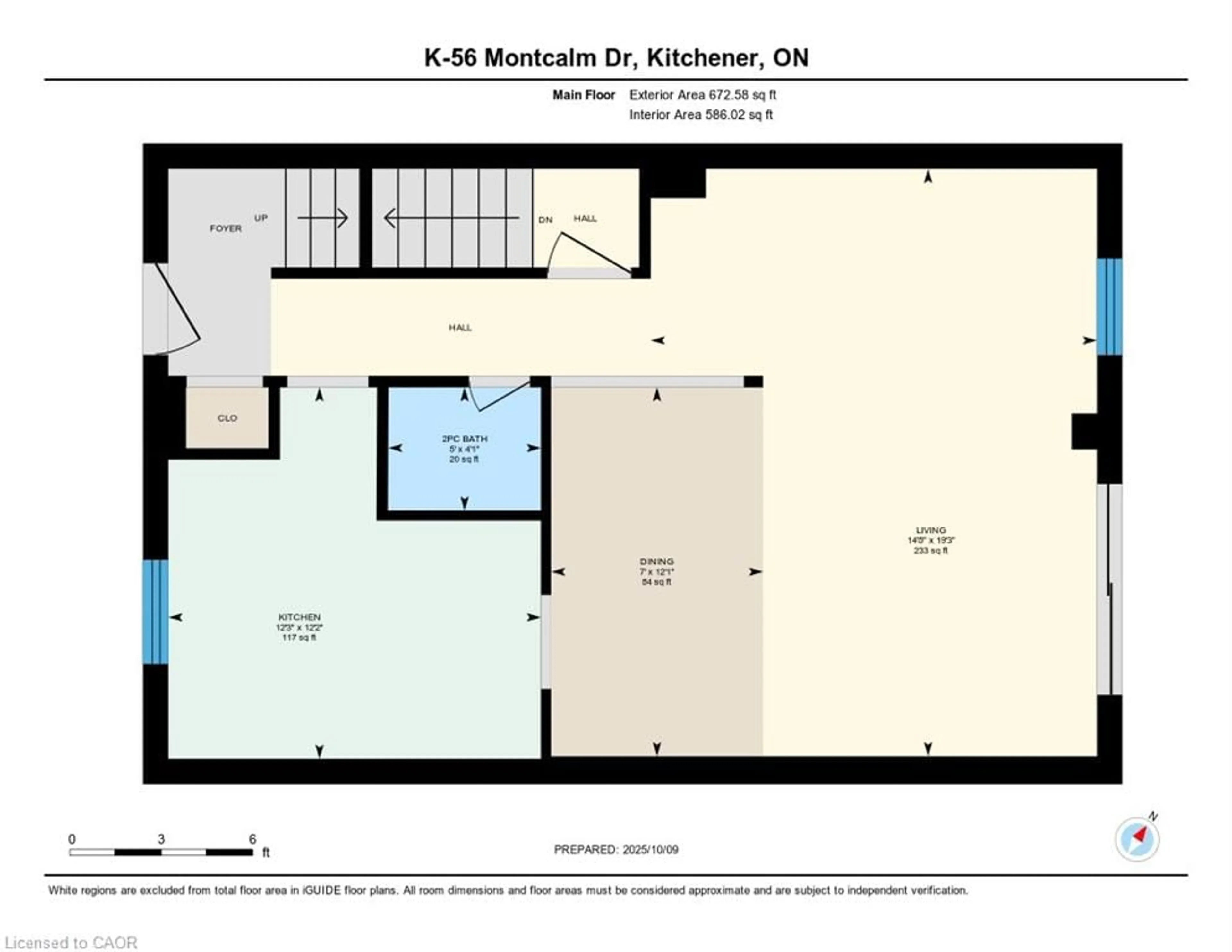 Floor plan for 56 Montcalm Dr #K, Kitchener Ontario N2B 2R1