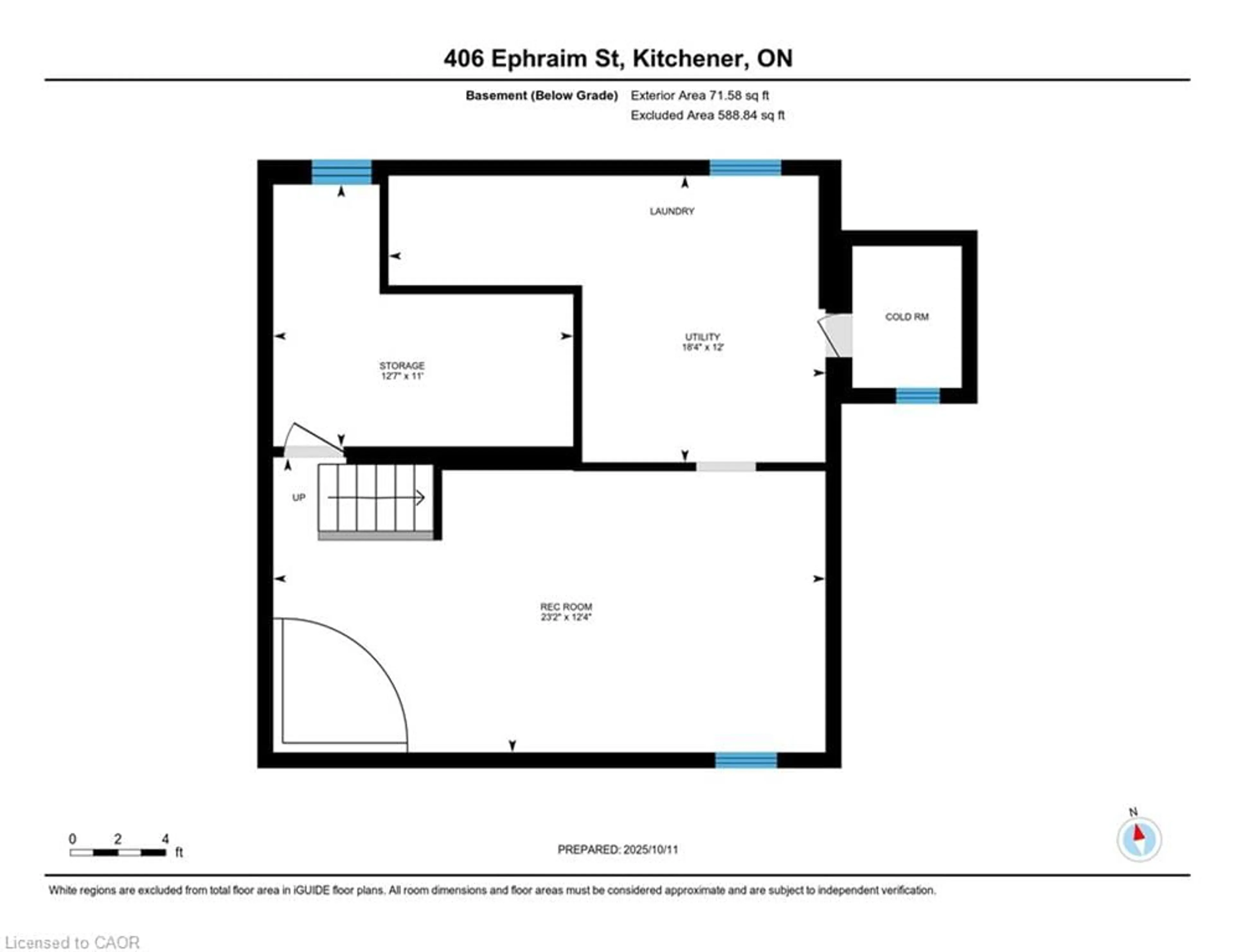 Floor plan for 406 Ephraim St, Kitchener Ontario N2B 2C2