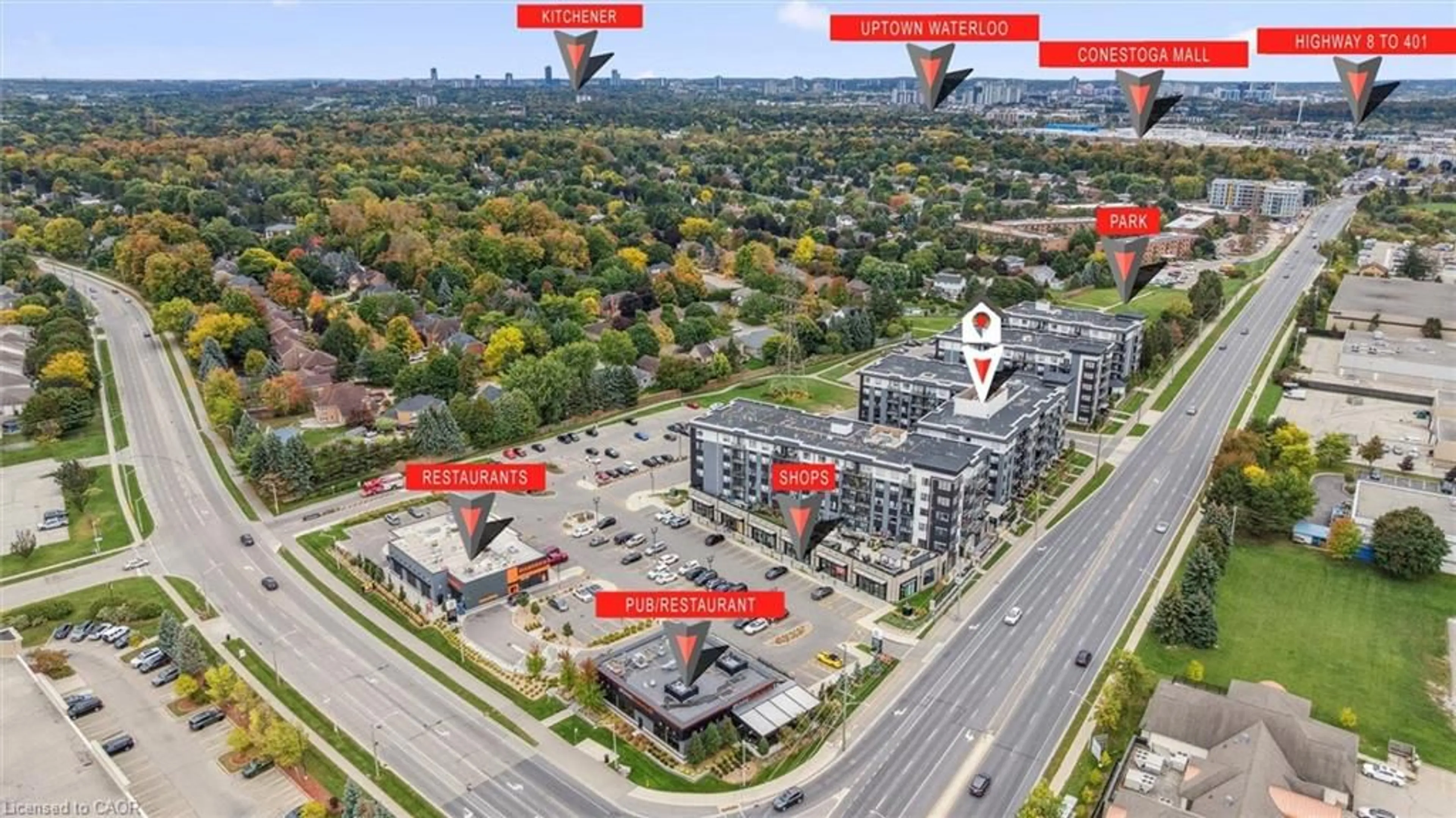 A pic from outside/outdoor area/front of a property/back of a property/a pic from drone, unknown for 251 Northfield Dr #516, Waterloo Ontario N2K 0G9