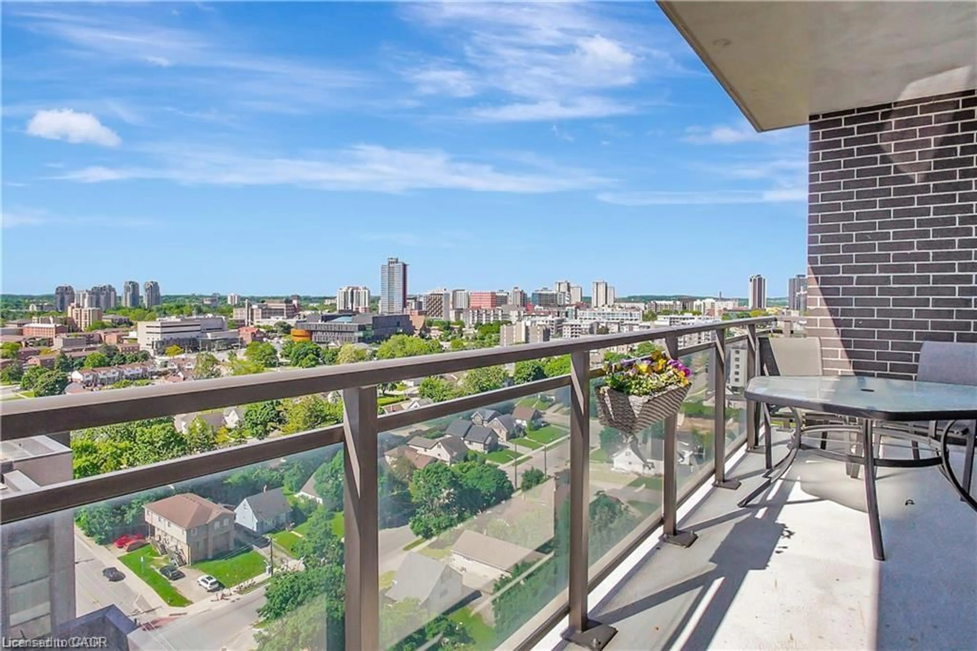 Balcony in the apartment, city buildings view from balcony for 318 Spruce St #1501, Waterloo Ontario N2L 0E9