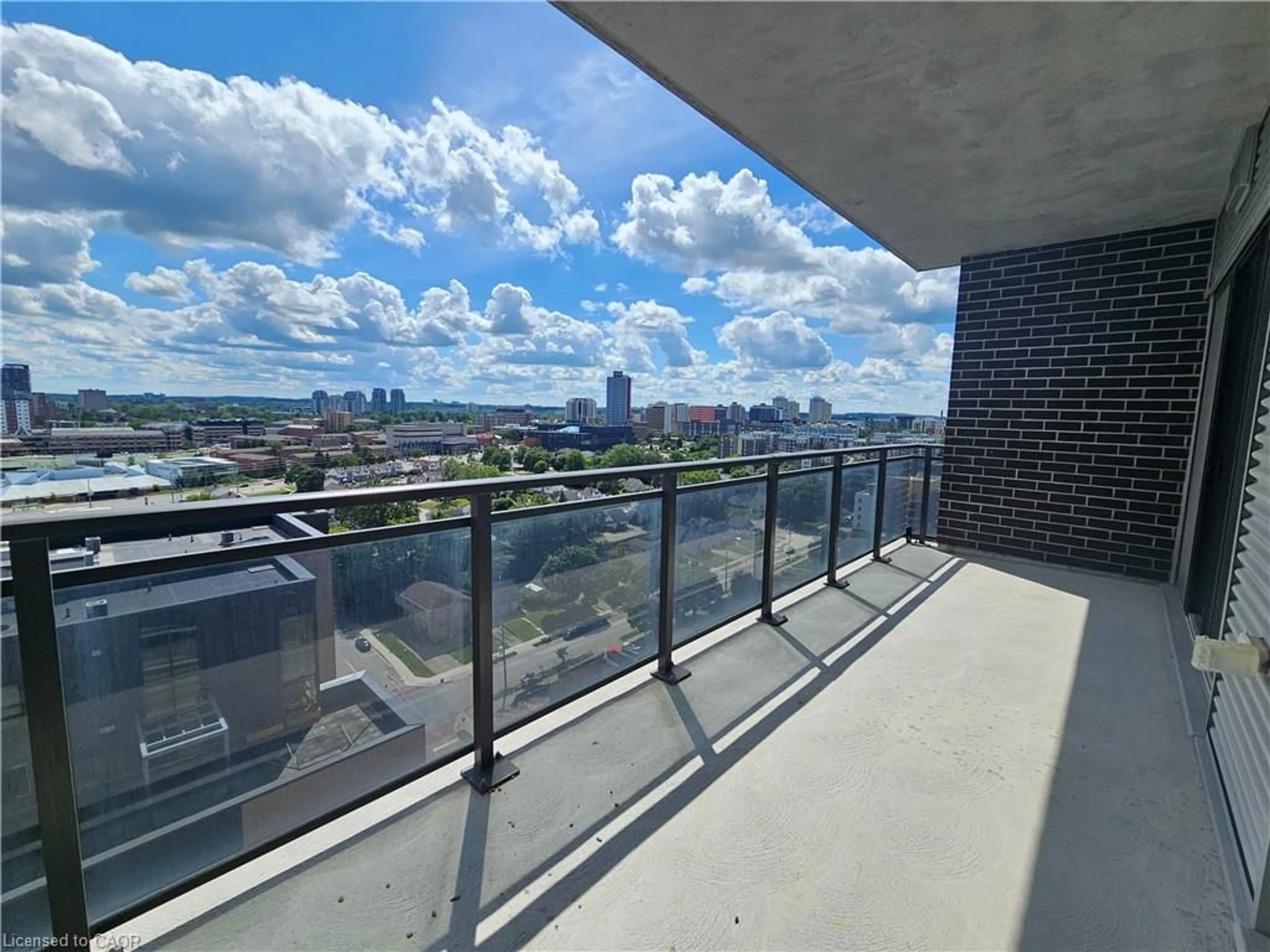 Balcony in the apartment, city buildings view from balcony for 318 Spruce St #1501, Waterloo Ontario N2L 0E9