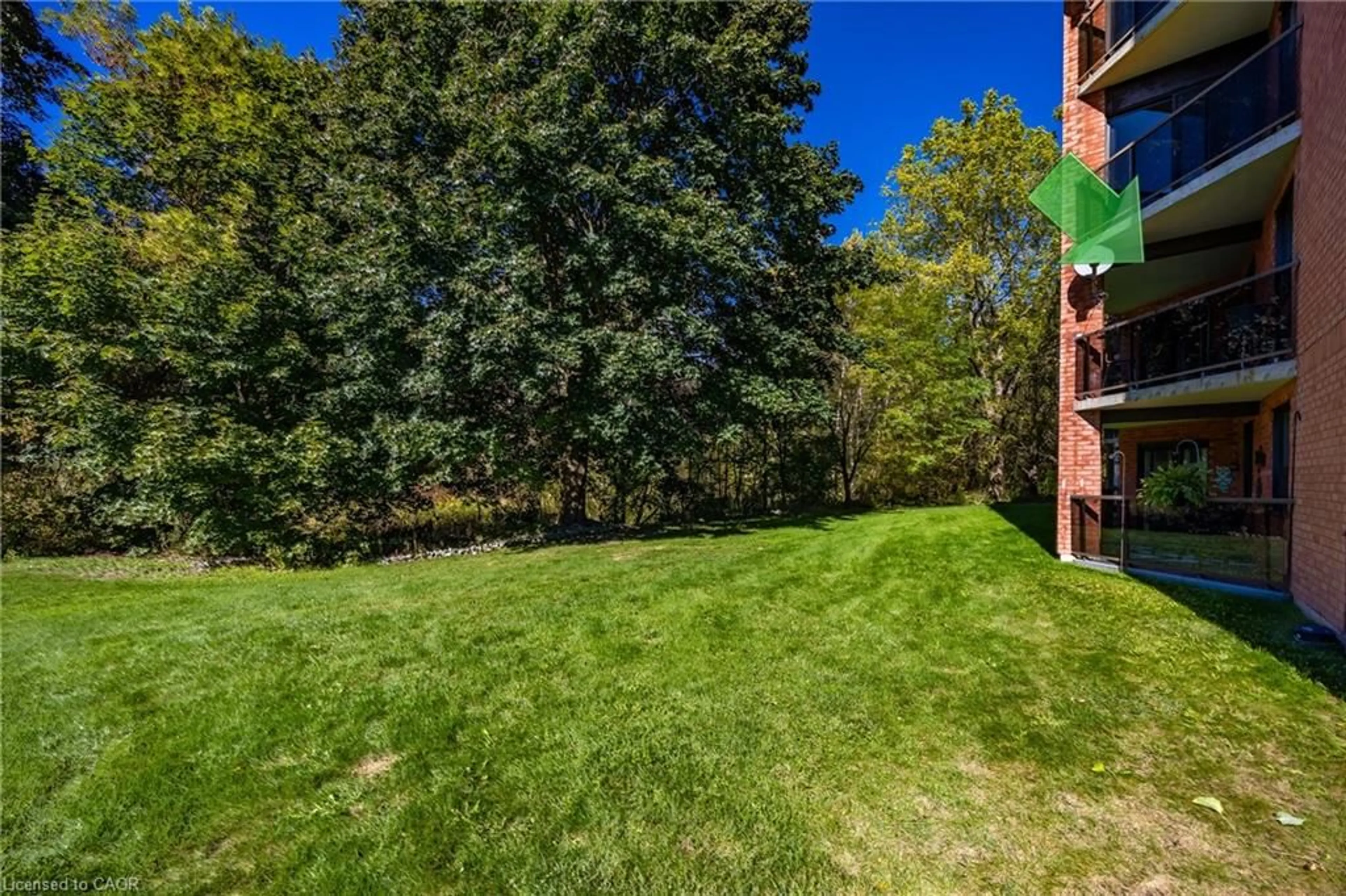 Patio, forest/trees view for 5 Mill Pond Crt #206, Simcoe Ontario N3Y 5J6