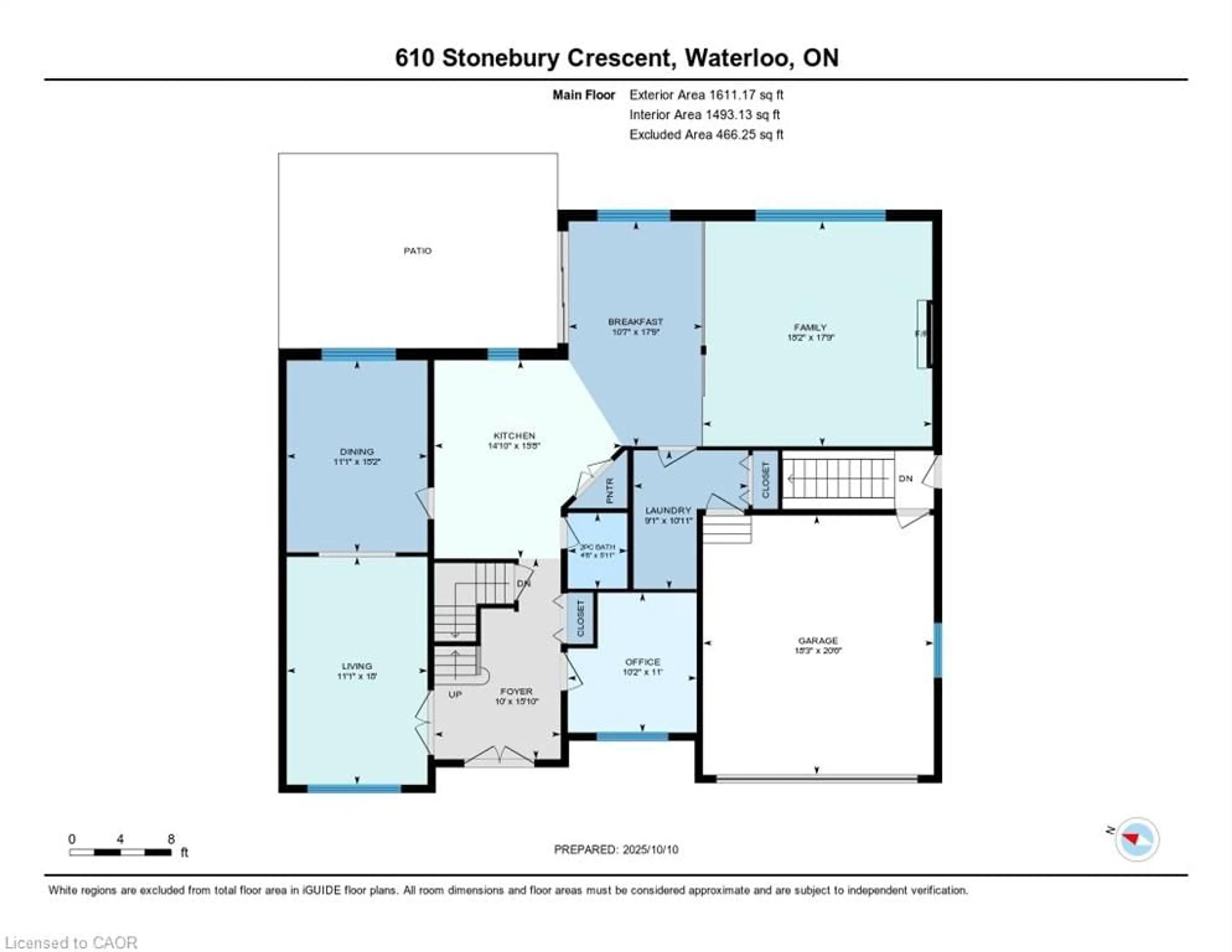Floor plan for 610 Stonebury Cres, Waterloo Ontario N2K 3R1