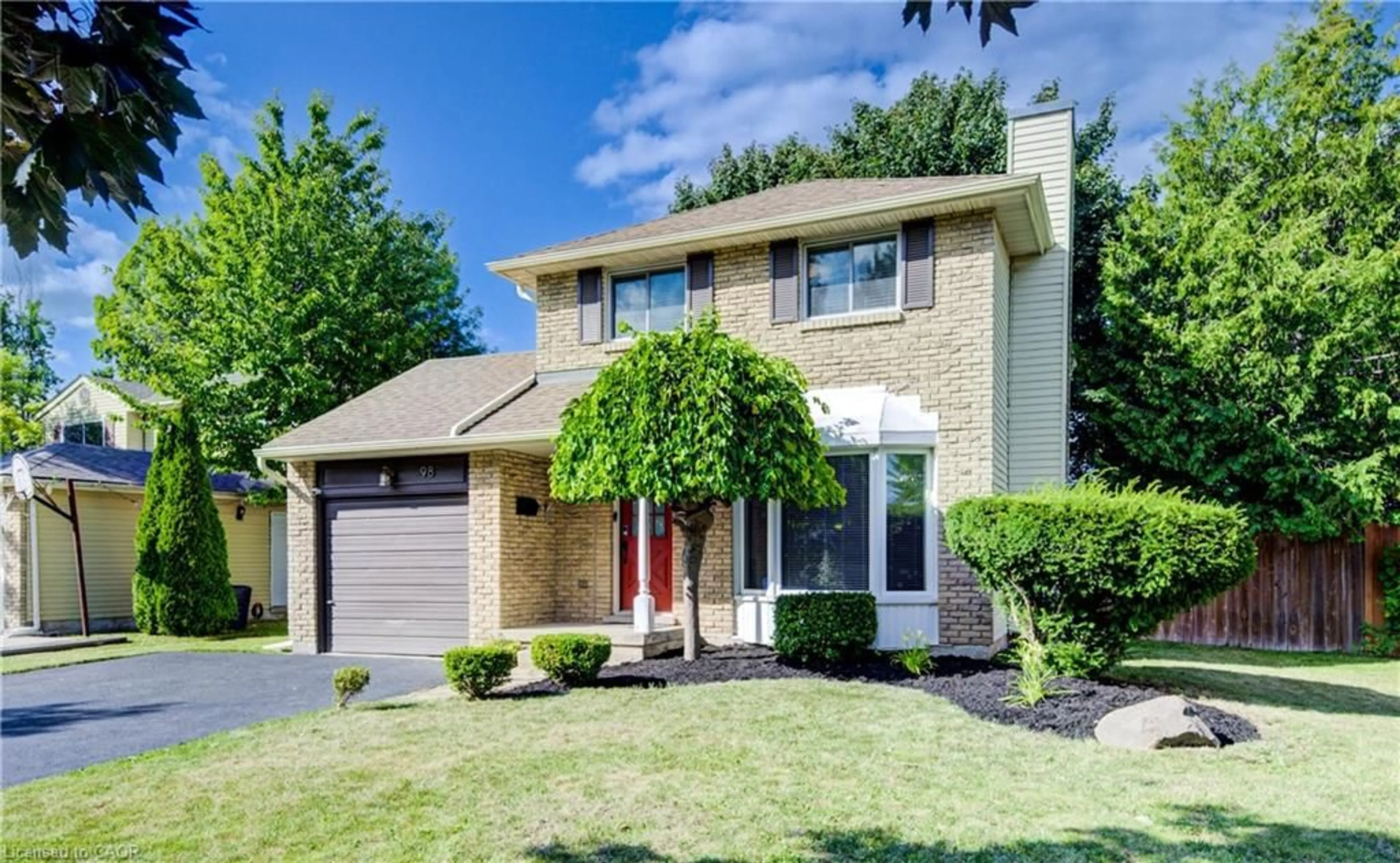 Home with brick exterior material, street for 98 Rolling Meadows Dr, Kitchener Ontario N2N 1T6