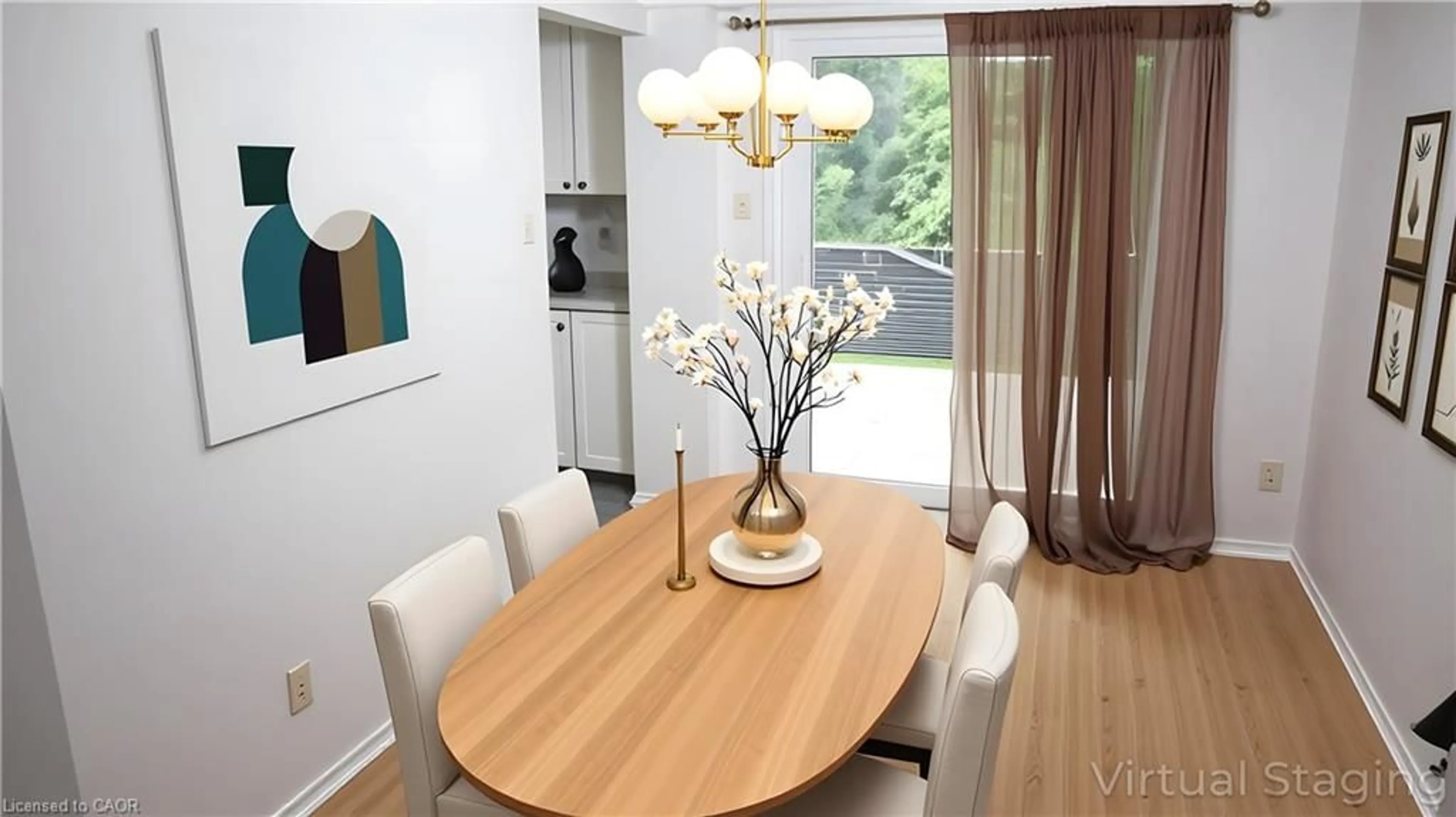 Dining room, wood/laminate floor for 297 Bluevale St #B, Waterloo Ontario N2J 4H6