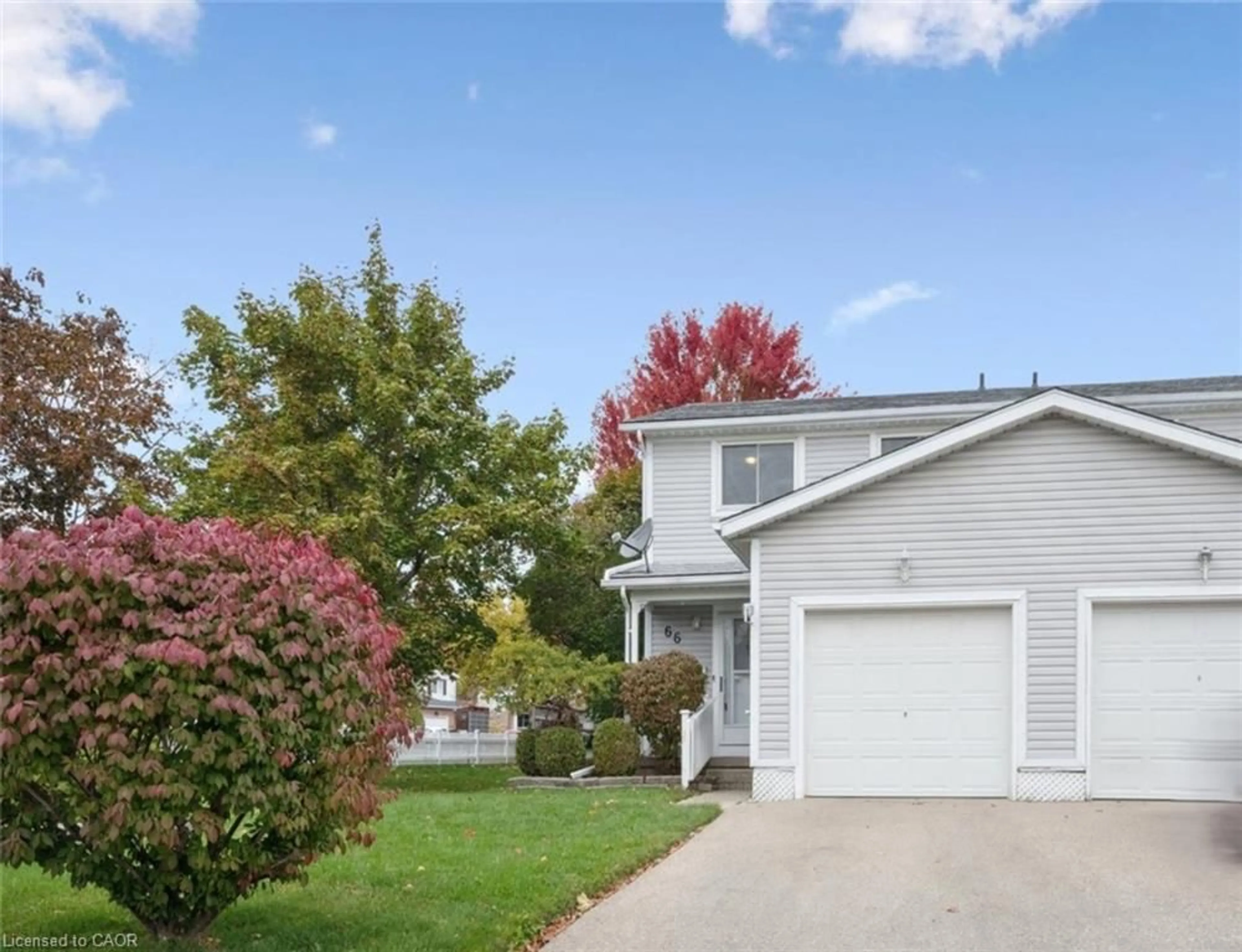 Home with vinyl exterior material, street for 66 Benesfort Dr, Kitchener Ontario N2N 3B6