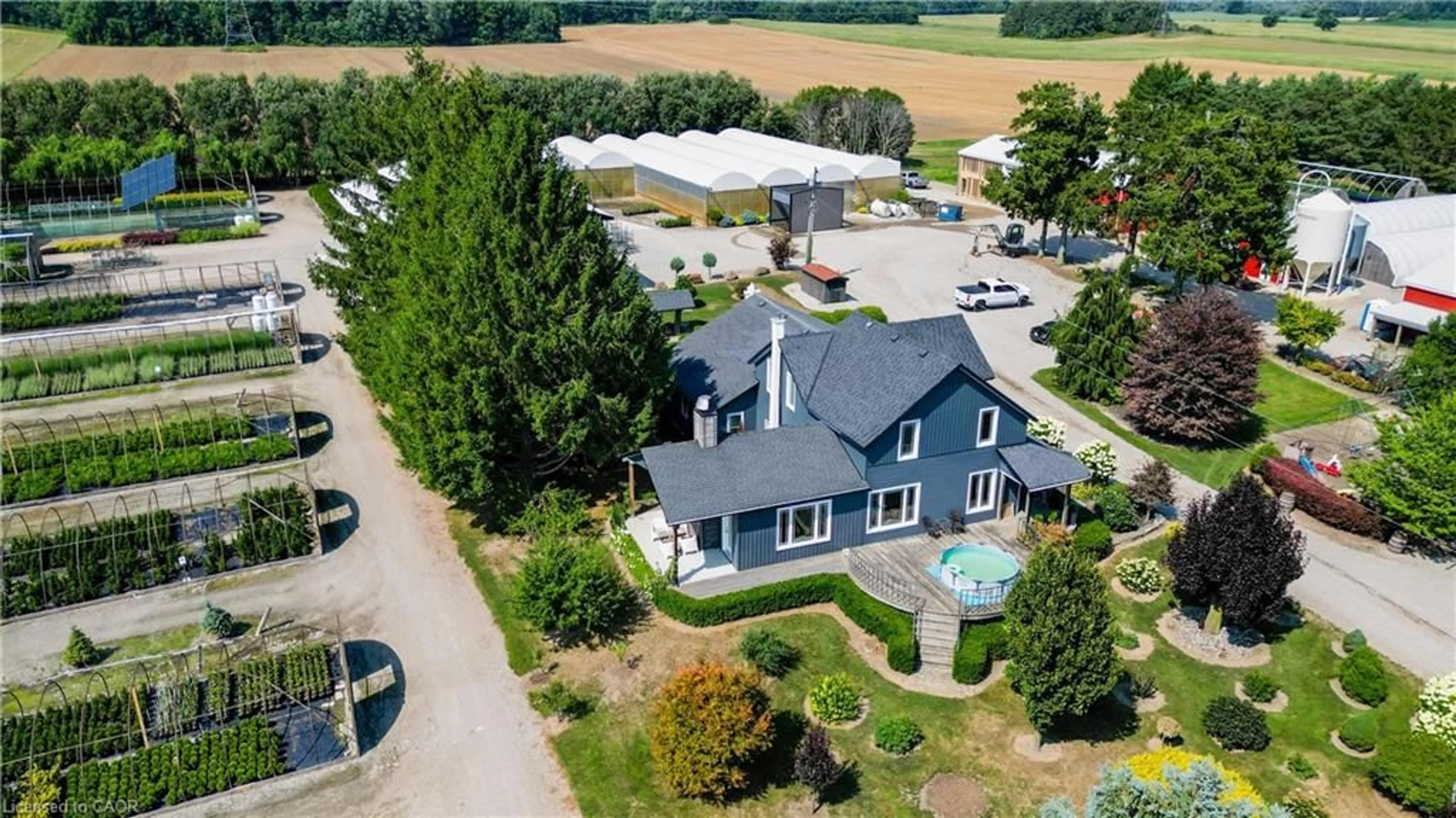 A pic from outside/outdoor area/front of a property/back of a property/a pic from drone, street for 365179 Evergreen Street, R. R. # 1 St, Burgessville Ontario N0J 1C0