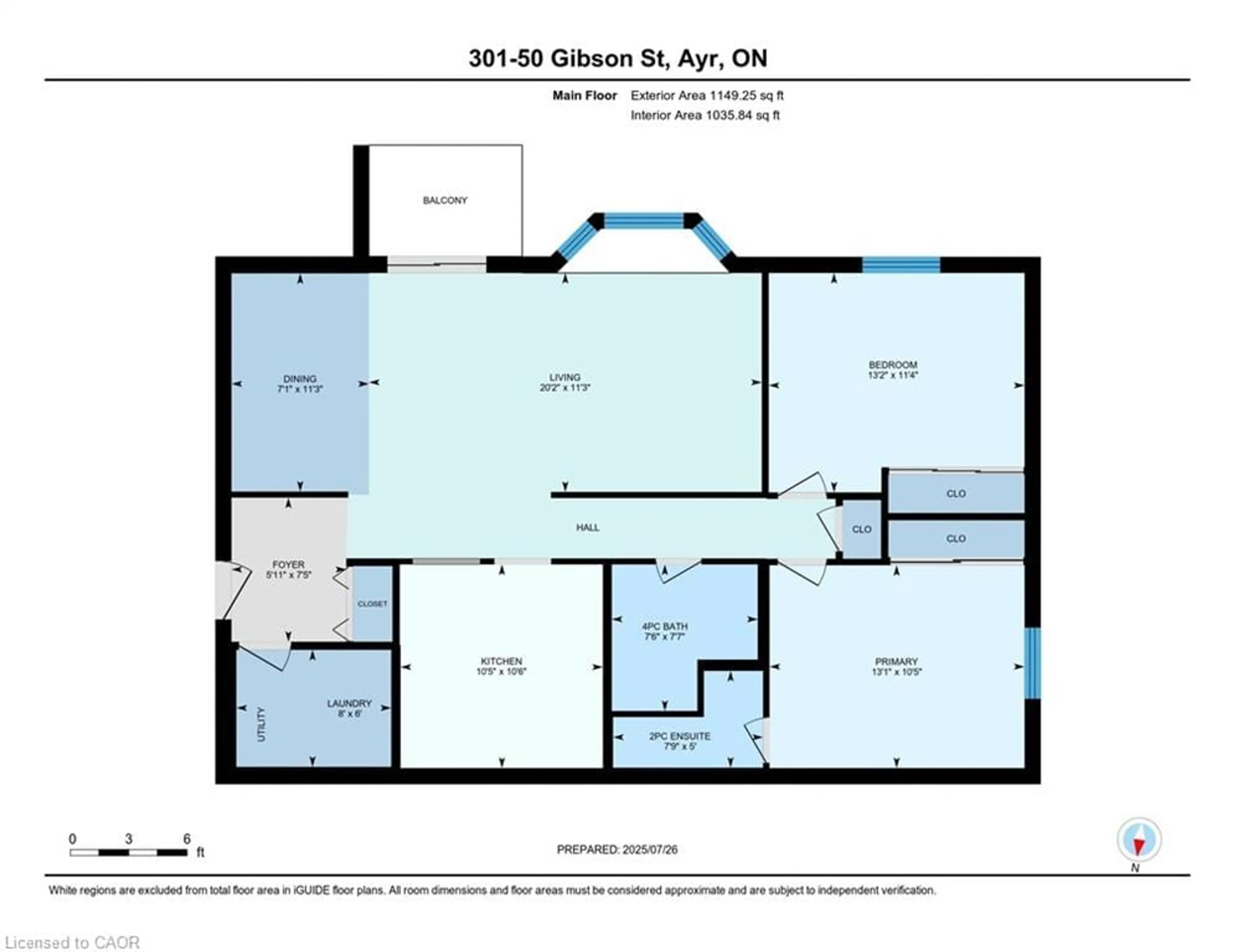 Floor plan for 50 Gibson St #301, Ayr Ontario N0B 1E0