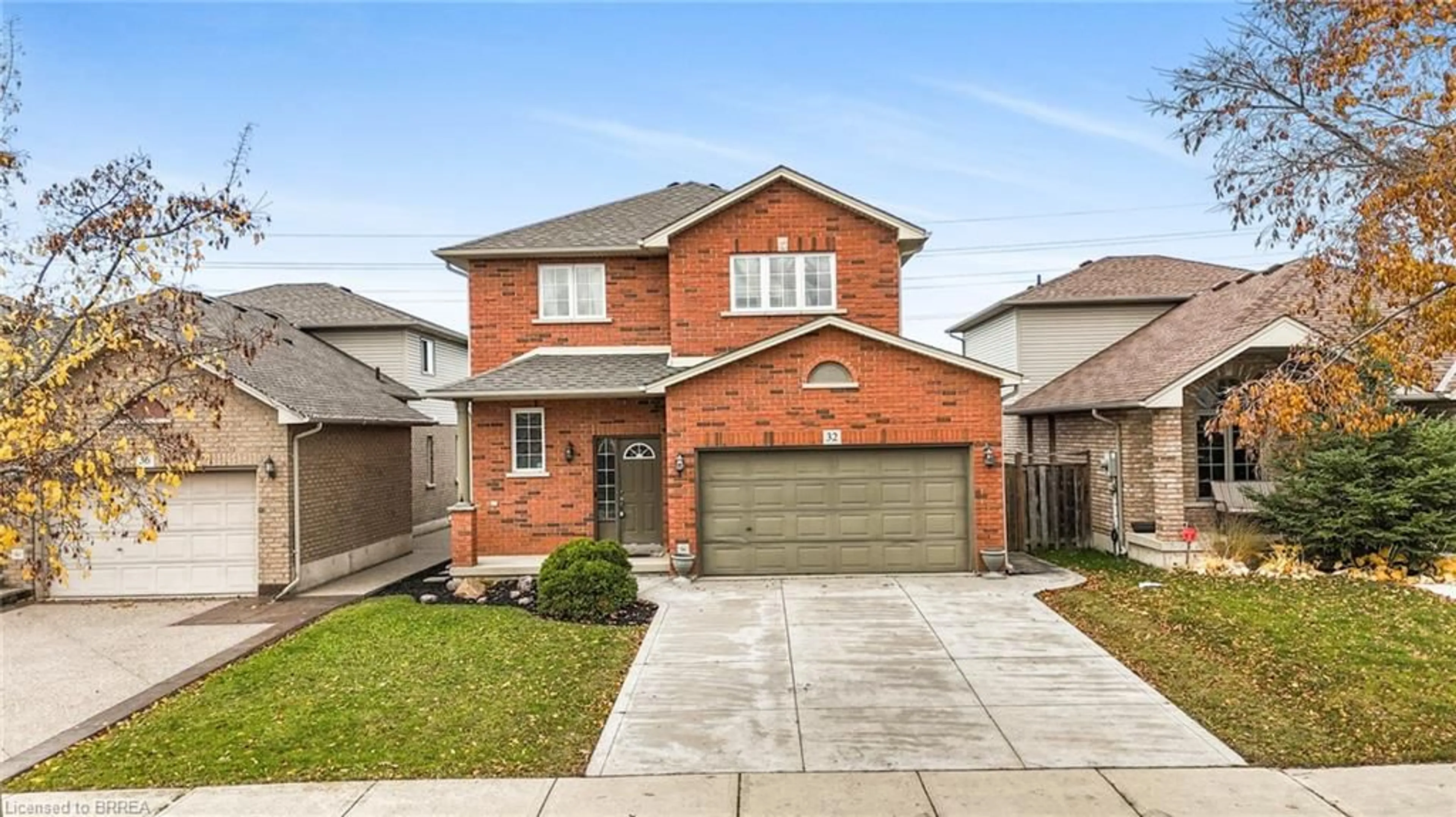 Home with brick exterior material, street for 32 Turquoise Dr, Hamilton Ontario L8W 4A4
