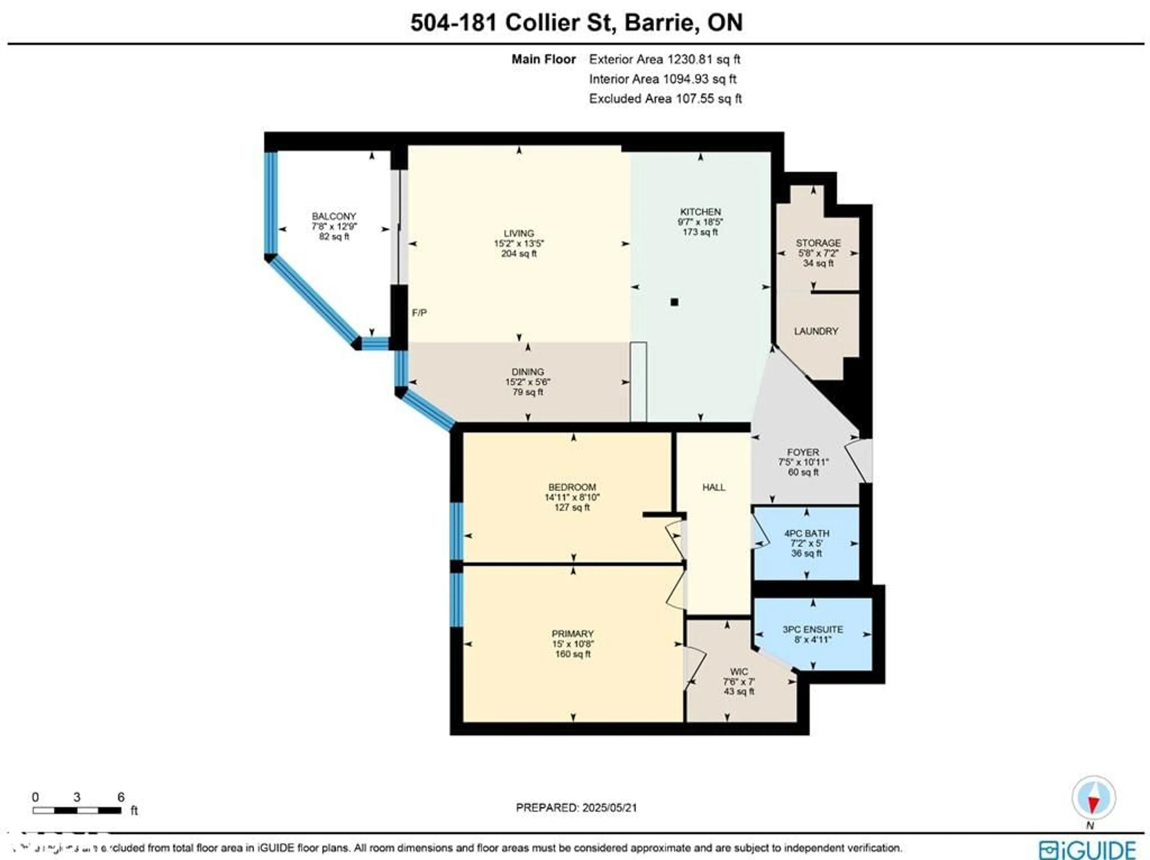 Floor plan for 181 Collier St #504, Barrie Ontario L4M 5L6