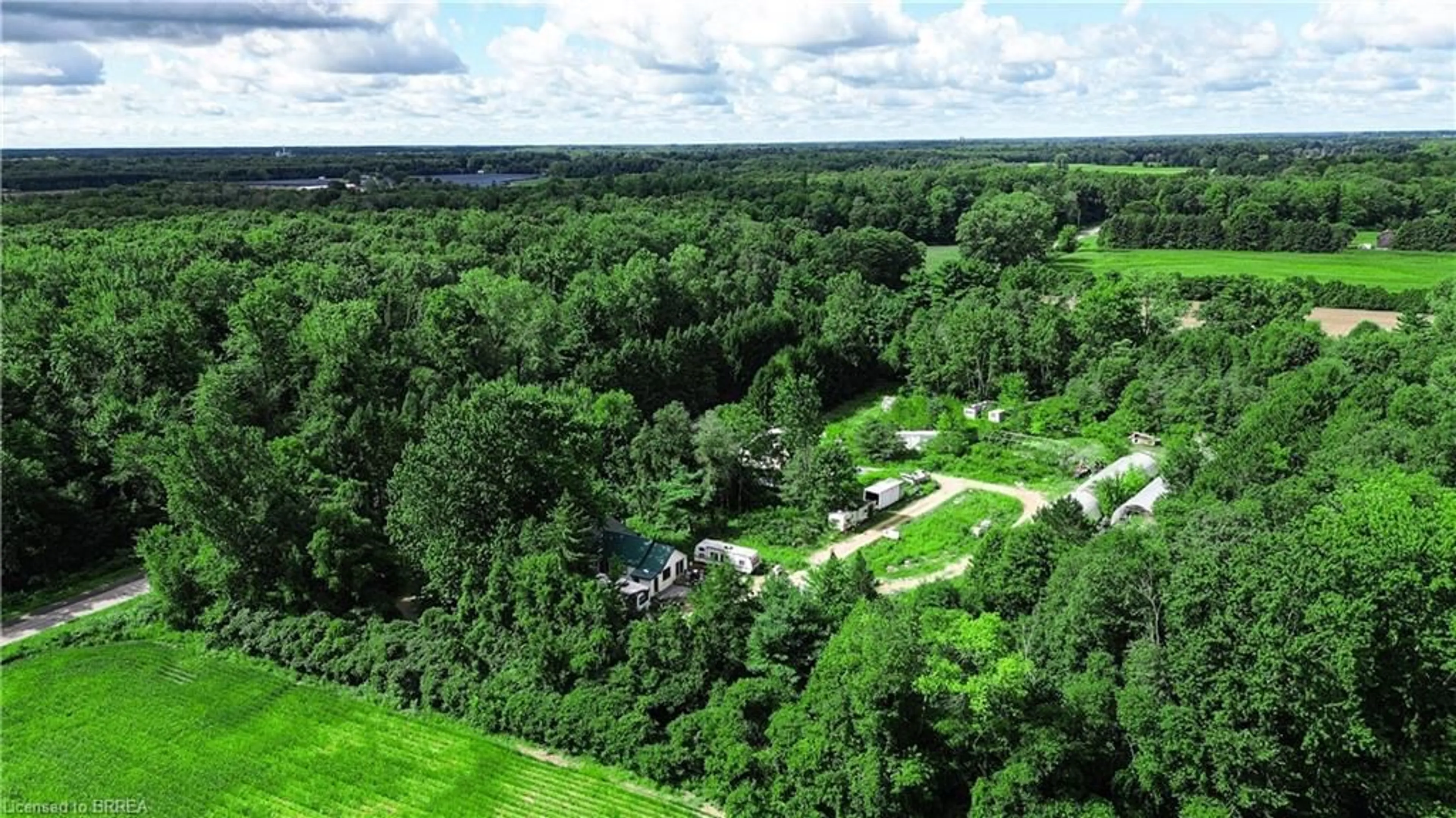 A pic from outside/outdoor area/front of a property/back of a property/a pic from drone, forest/trees view for 1069 Windham 13 Rd, Nixon Ontario N3Y 4K3