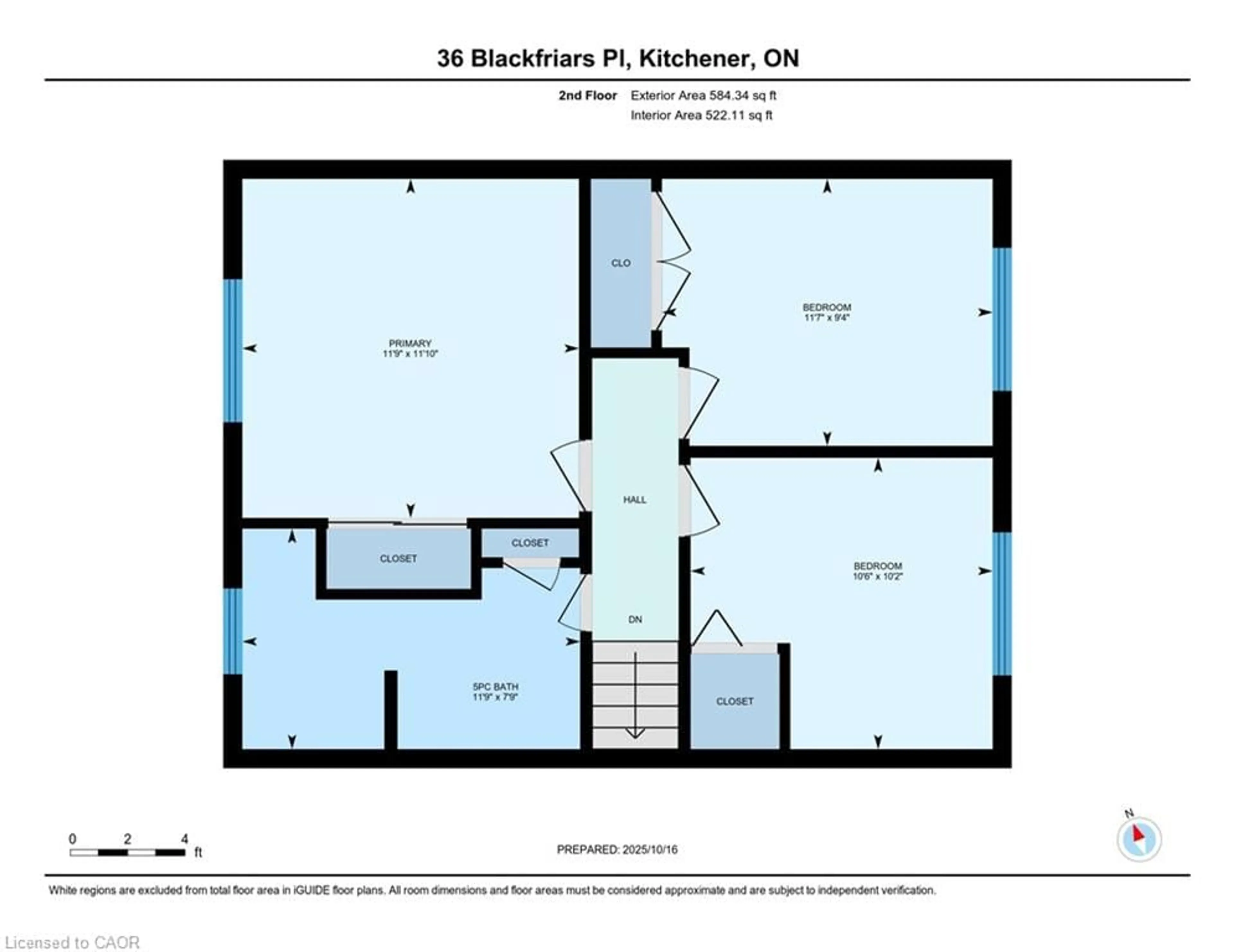 Floor plan for 36 Blackfriars Pl, Kitchener Ontario N2A 1M5