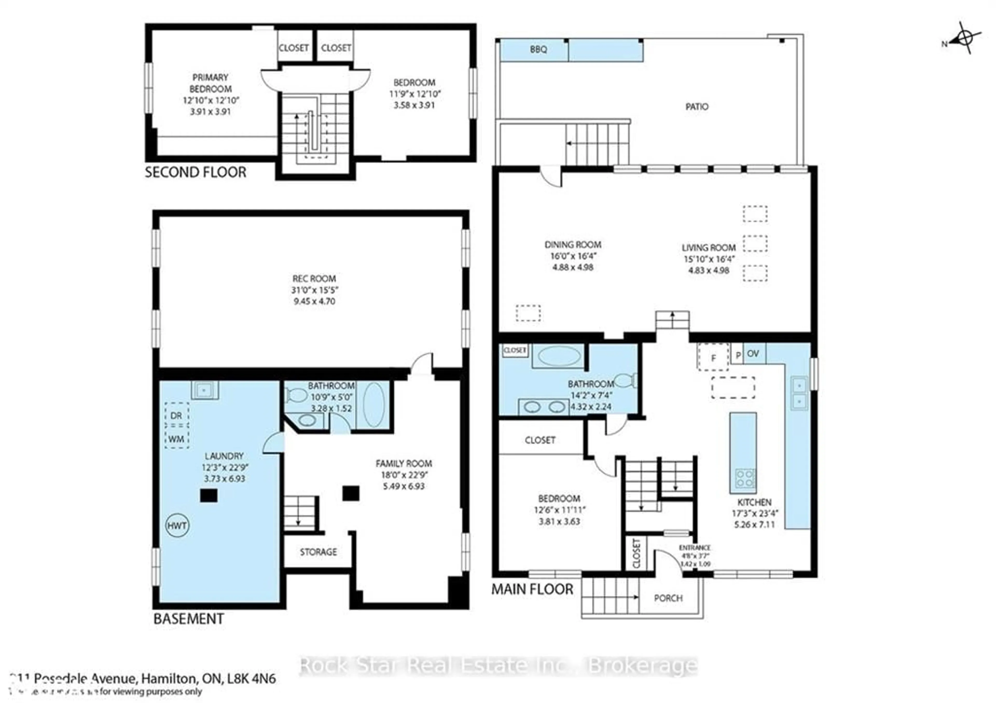 Floor plan for 211 Rosedale Ave, Hamilton Ontario L8K 4N6